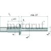 Industry Flat head, open, Rivet sleeve: stainless steel, Mandrel: Stainless Steel