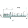 Industry Flat head, closed, Rivet sleeve: aluminum, Mandrel: steel, DIN EN ISO 15973