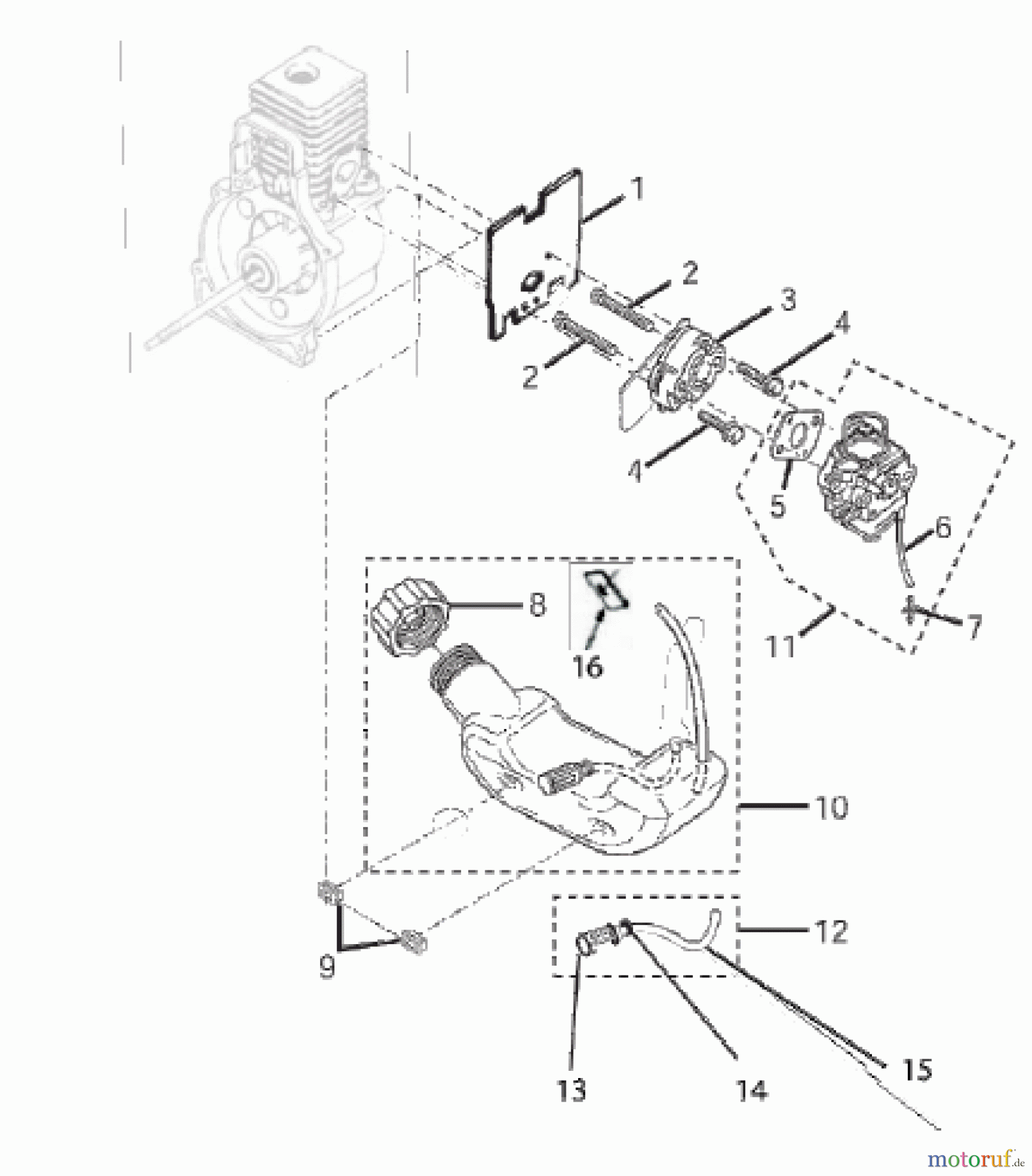  Homelite Trimmer Benzin F2035 (Baujahr 2005-2010) Tank