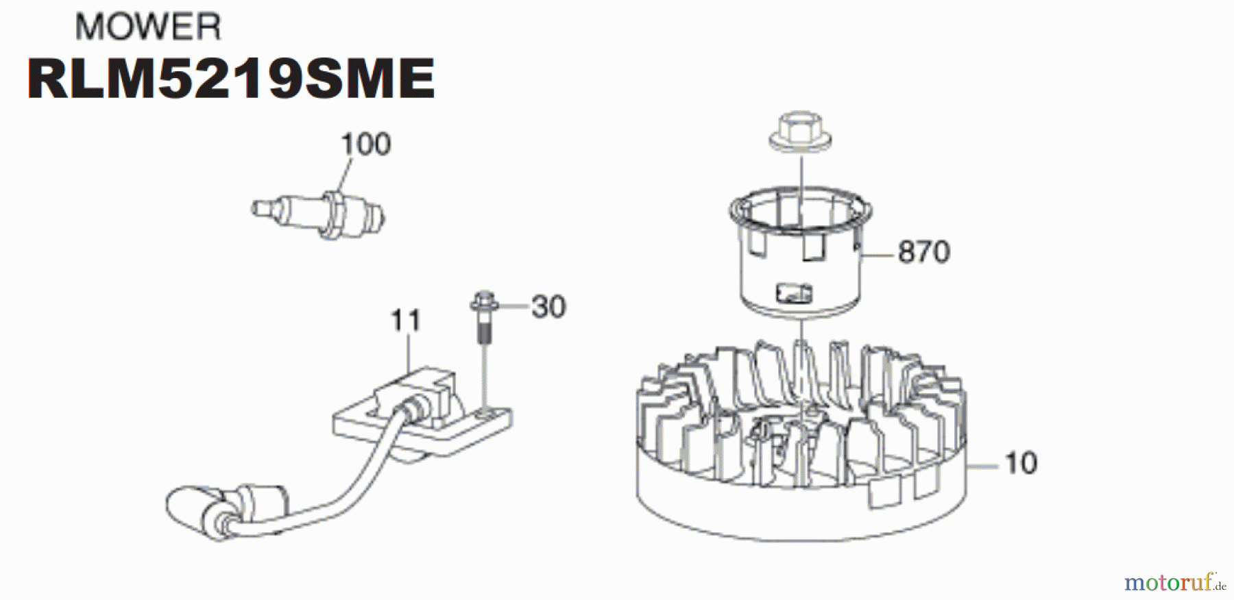  Ryobi Rasenmäher Benzin RLM5219SME Zündspule, Schwungrad