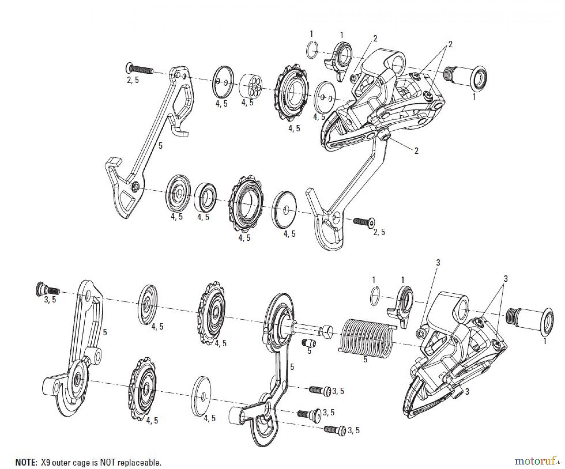  Sram Sram SRAM X9 - REAR DERAILLEUR 3x9 (2007-2009)