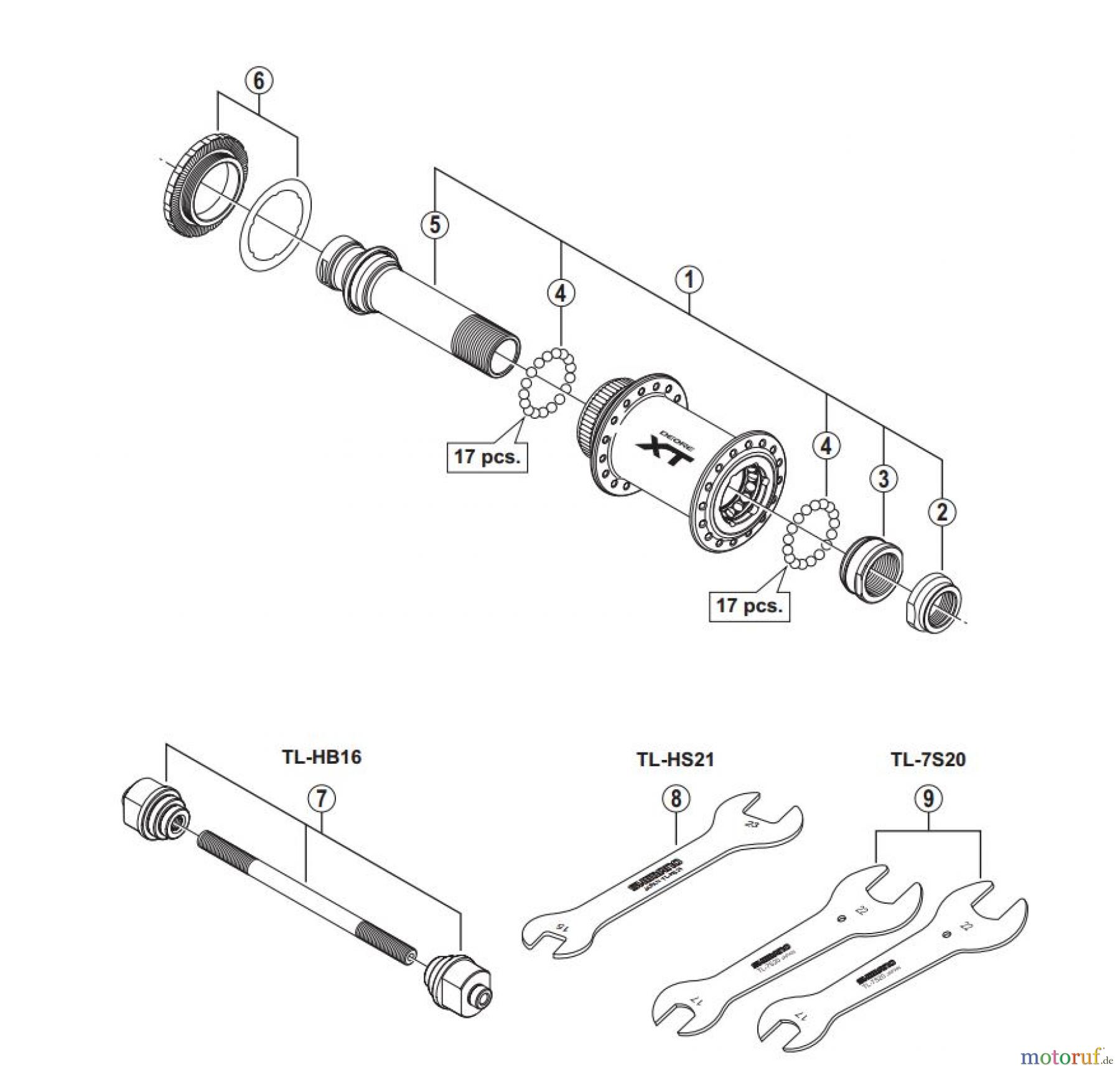  Shimano HB Hub - Vordere Nabe HB-M788