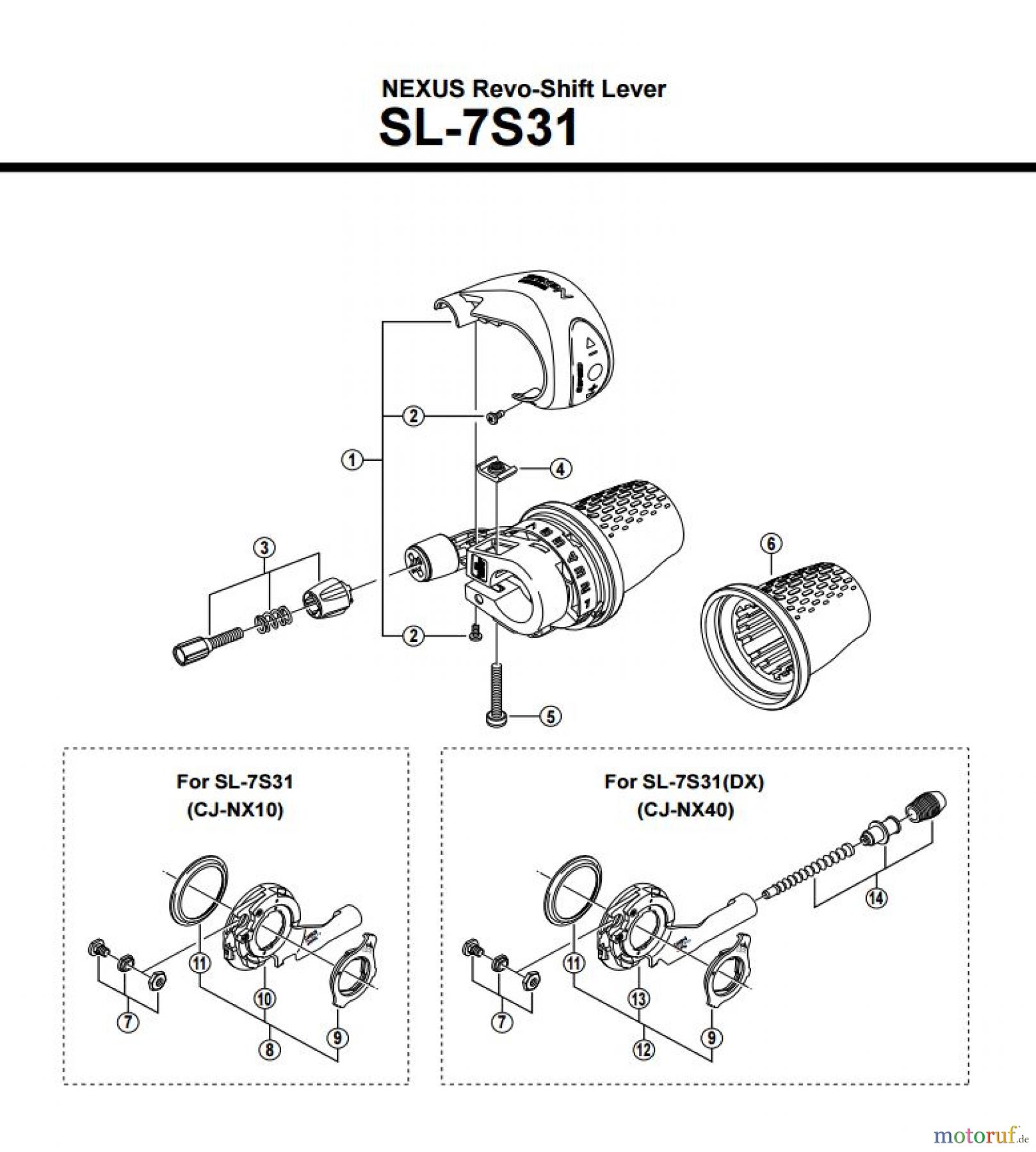  Shimano SL Shift Lever - Schalthebel SL-7S31 NEXUS Revo-Shift Lever