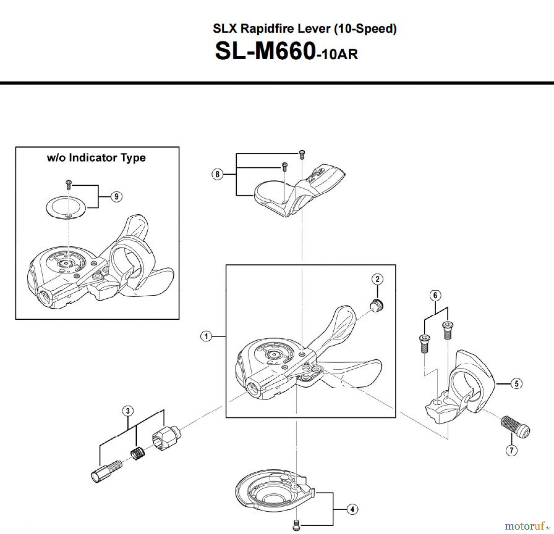  Shimano SL Shift Lever - Schalthebel SL-M660-10AR SLX Rapidfire Lever (10-Speed)