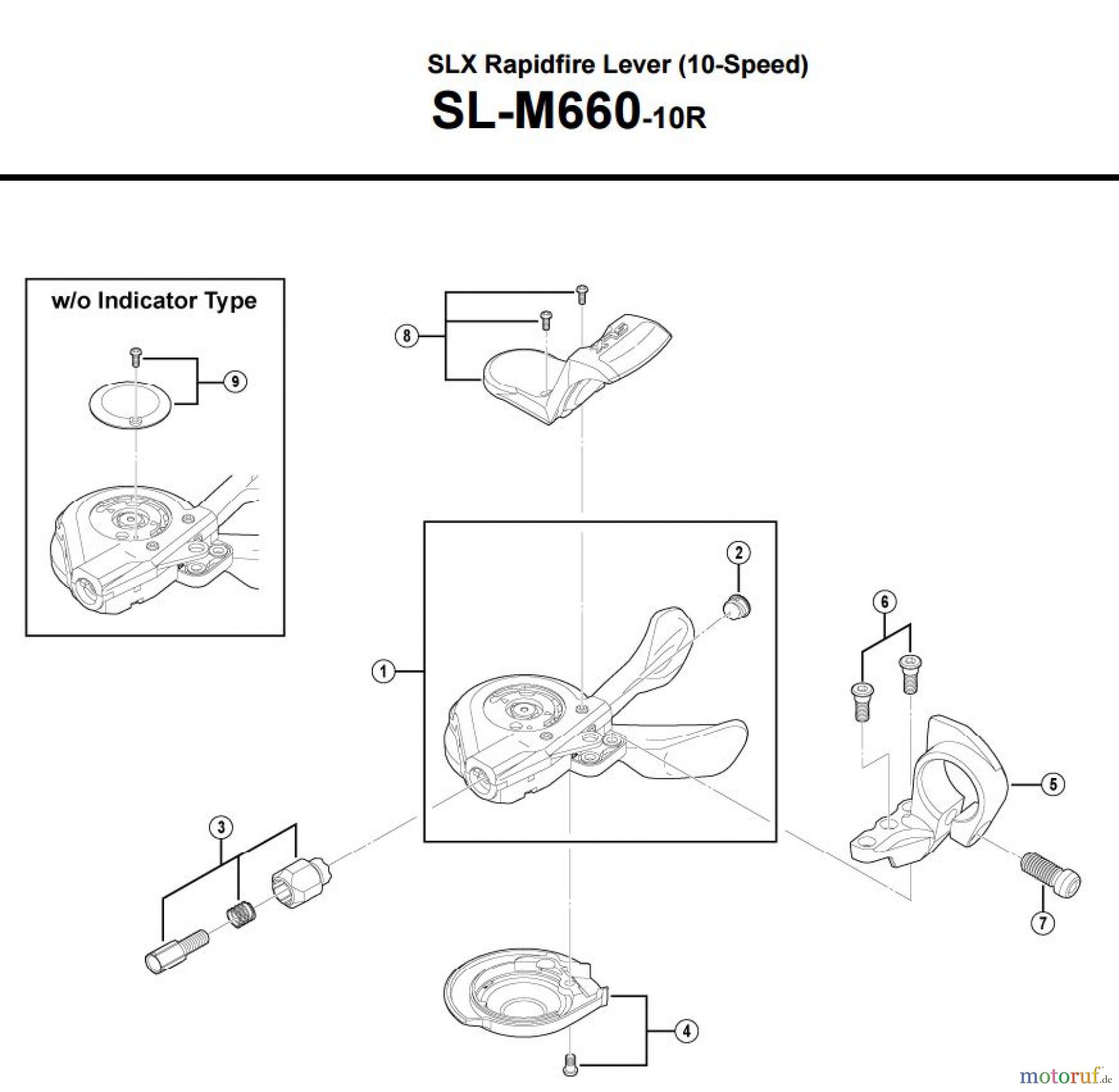  Shimano SL Shift Lever - Schalthebel SL-M660-10R SLX Rapidfire Lever (10-Speed)