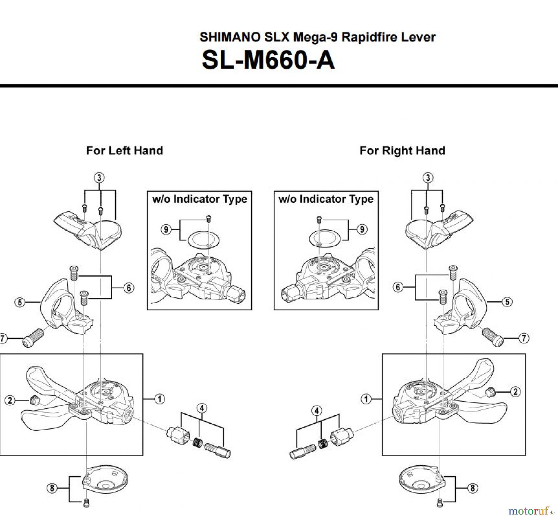  Shimano SL Shift Lever - Schalthebel SL-M660-A SHIMANO SLX Mega-9 Rapidfire Lever