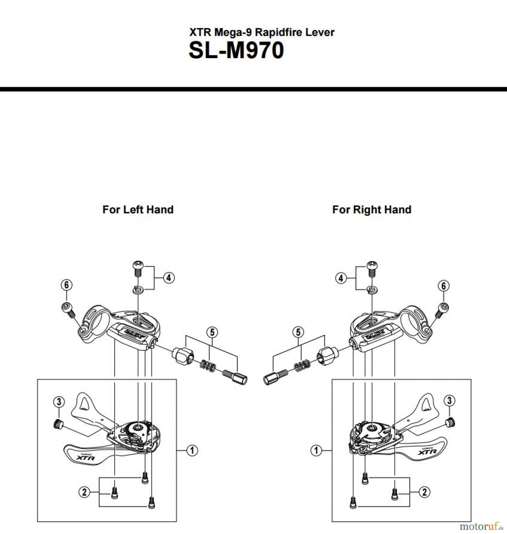  Shimano SL Shift Lever - Schalthebel SL-M970 -2610 XTR Mega-9 Rapidfire Lever