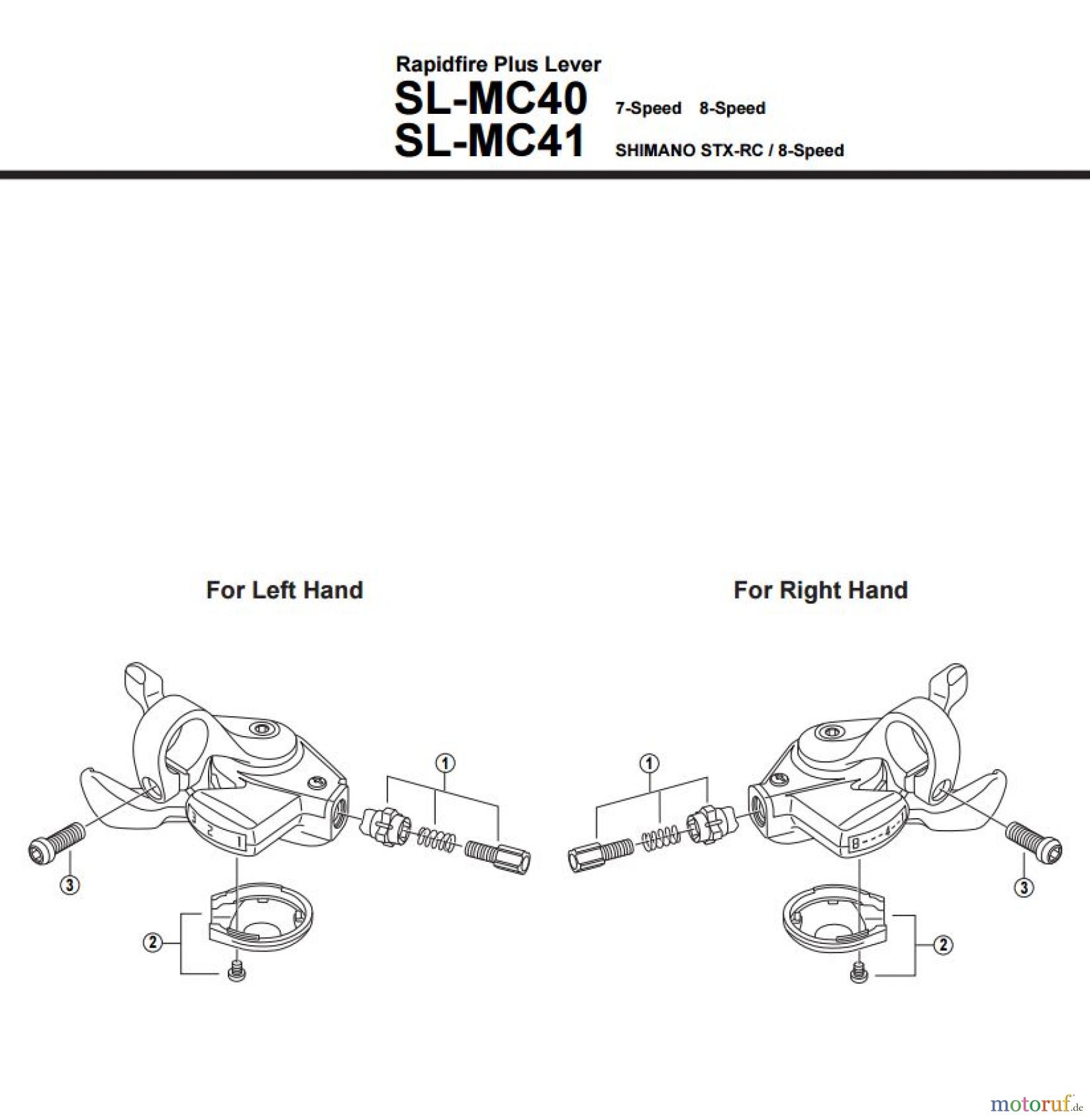  Shimano SL Shift Lever - Schalthebel SL-MC40 -11673B Rapidfire Plus Lever 