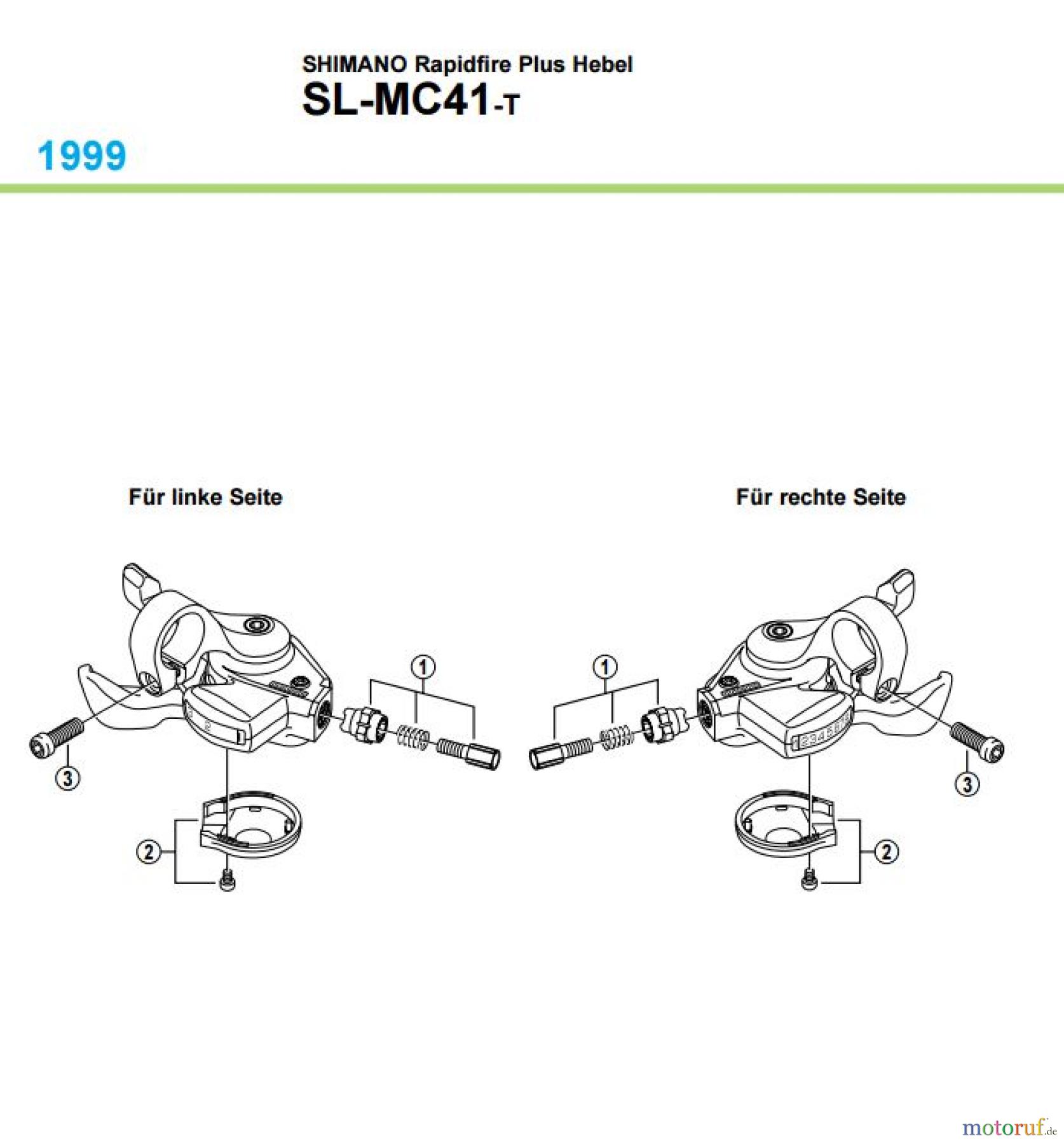  Shimano SL Shift Lever - Schalthebel SL-MC41 -1819 SHIMANO Rapidfire Plus Hebel