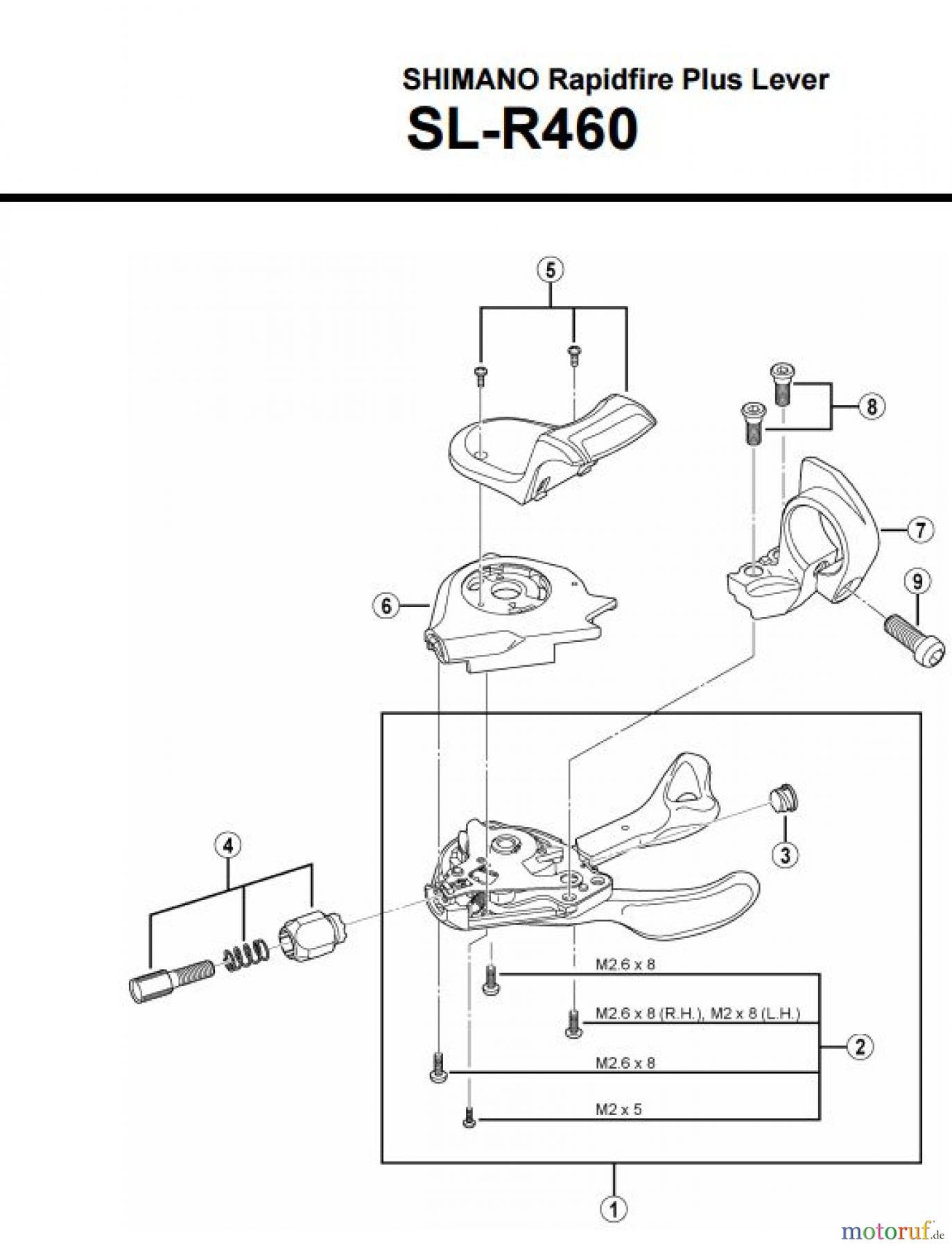  Shimano SL Shift Lever - Schalthebel SL-R460 -3627 SHIMANO Rapidfire Plus Lever