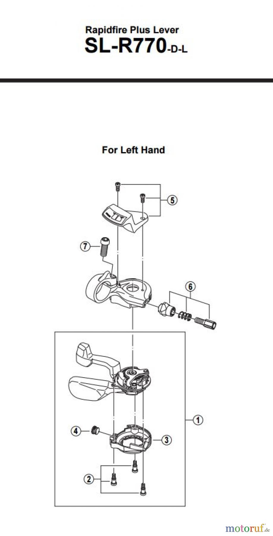  Shimano SL Shift Lever - Schalthebel SL-R770-D-L -2980 Rapidfire Plus Lever