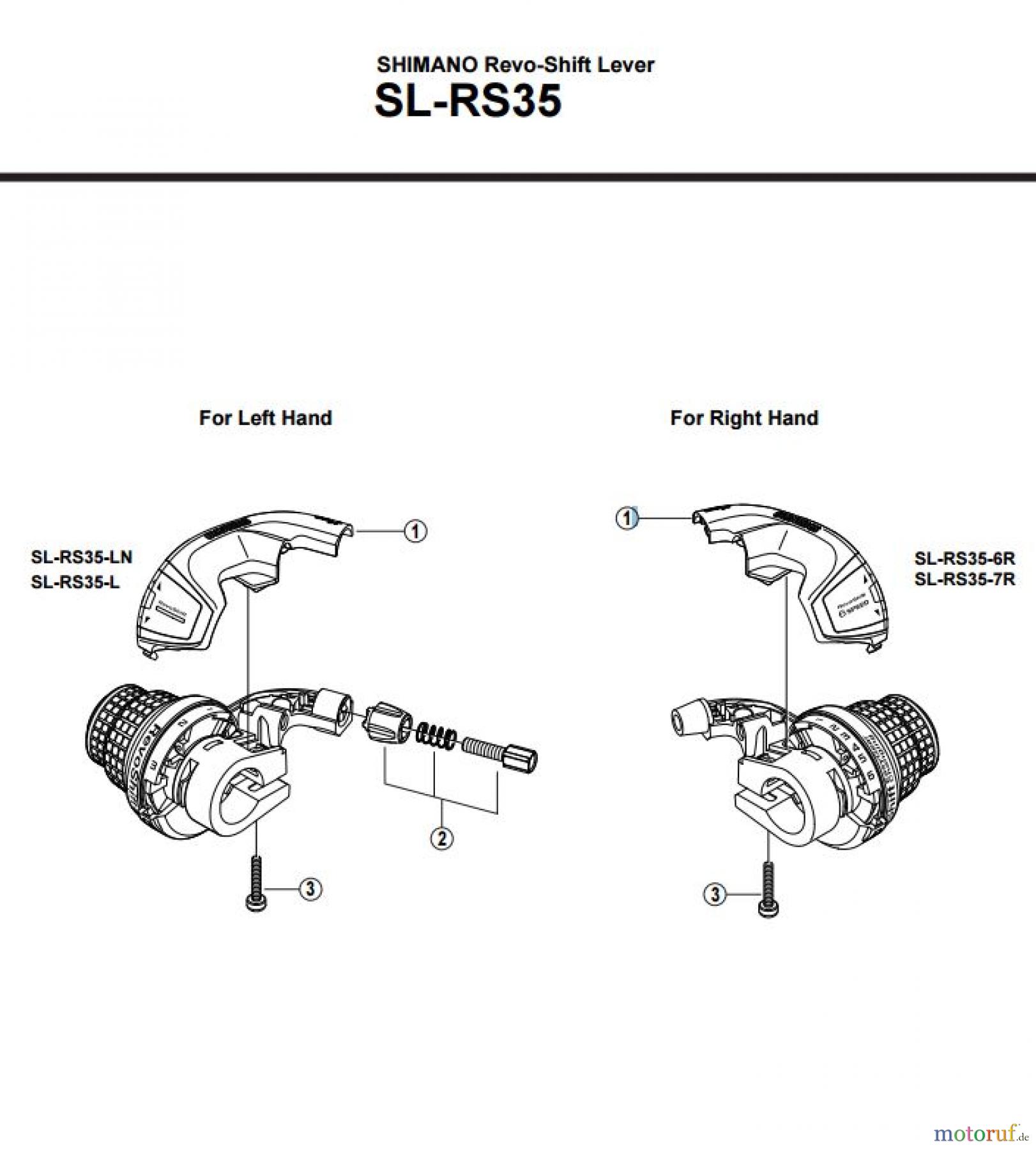  Shimano SL Shift Lever - Schalthebel SL-RS35 -12789BSHIMANO Revo-Shift Lever 