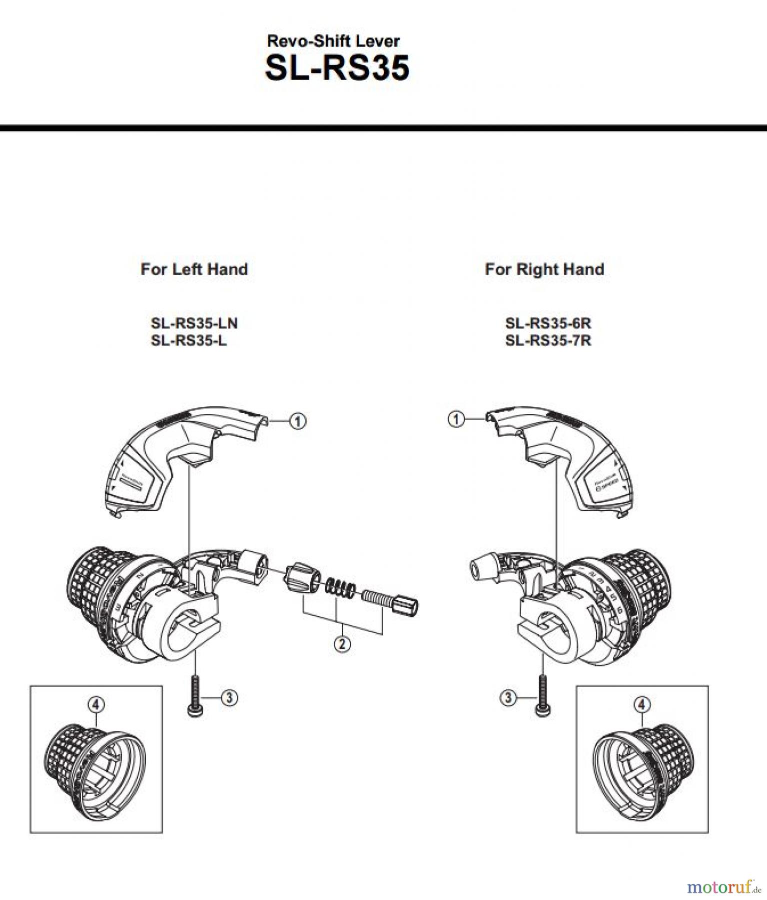  Shimano SL Shift Lever - Schalthebel SL-RS35 -2789C  Revo-Shift Lever