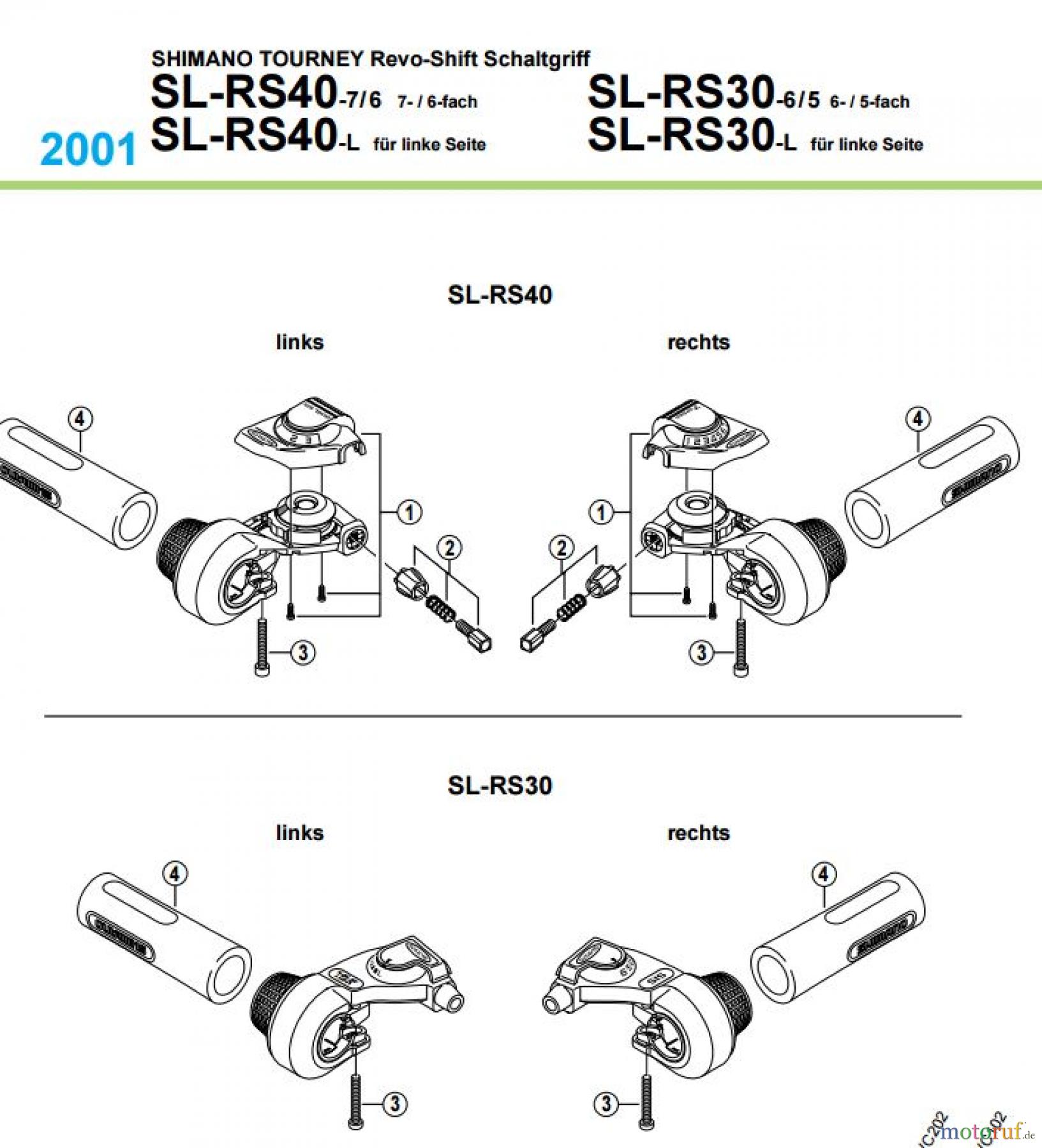  Shimano SL Shift Lever - Schalthebel SL-RS40-RS30-01