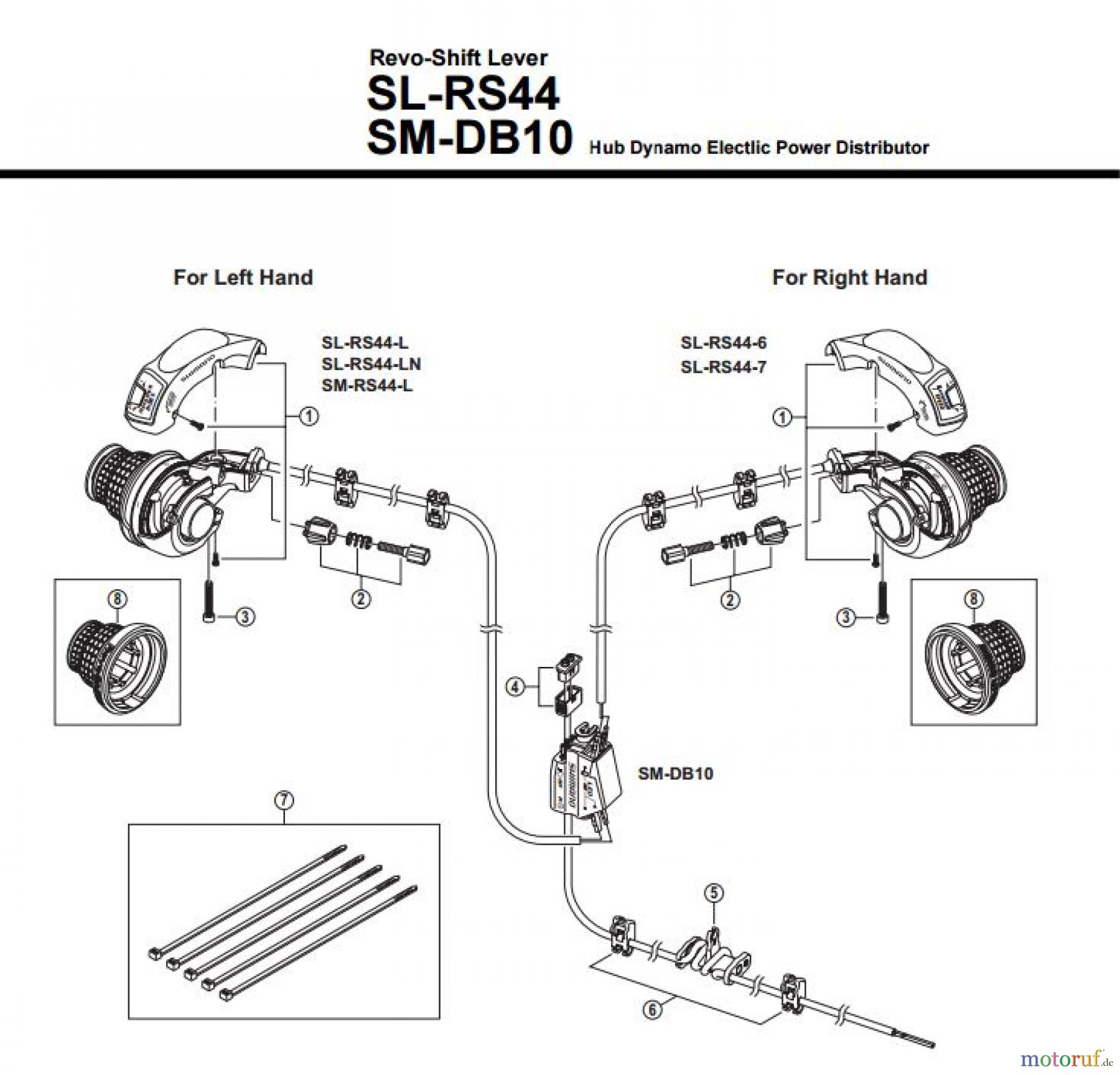  Shimano SL Shift Lever - Schalthebel SL-RS44, SM-DB10 -2779A  Revo-Shift Lever Hub Dynamo Electlic Power Distributor