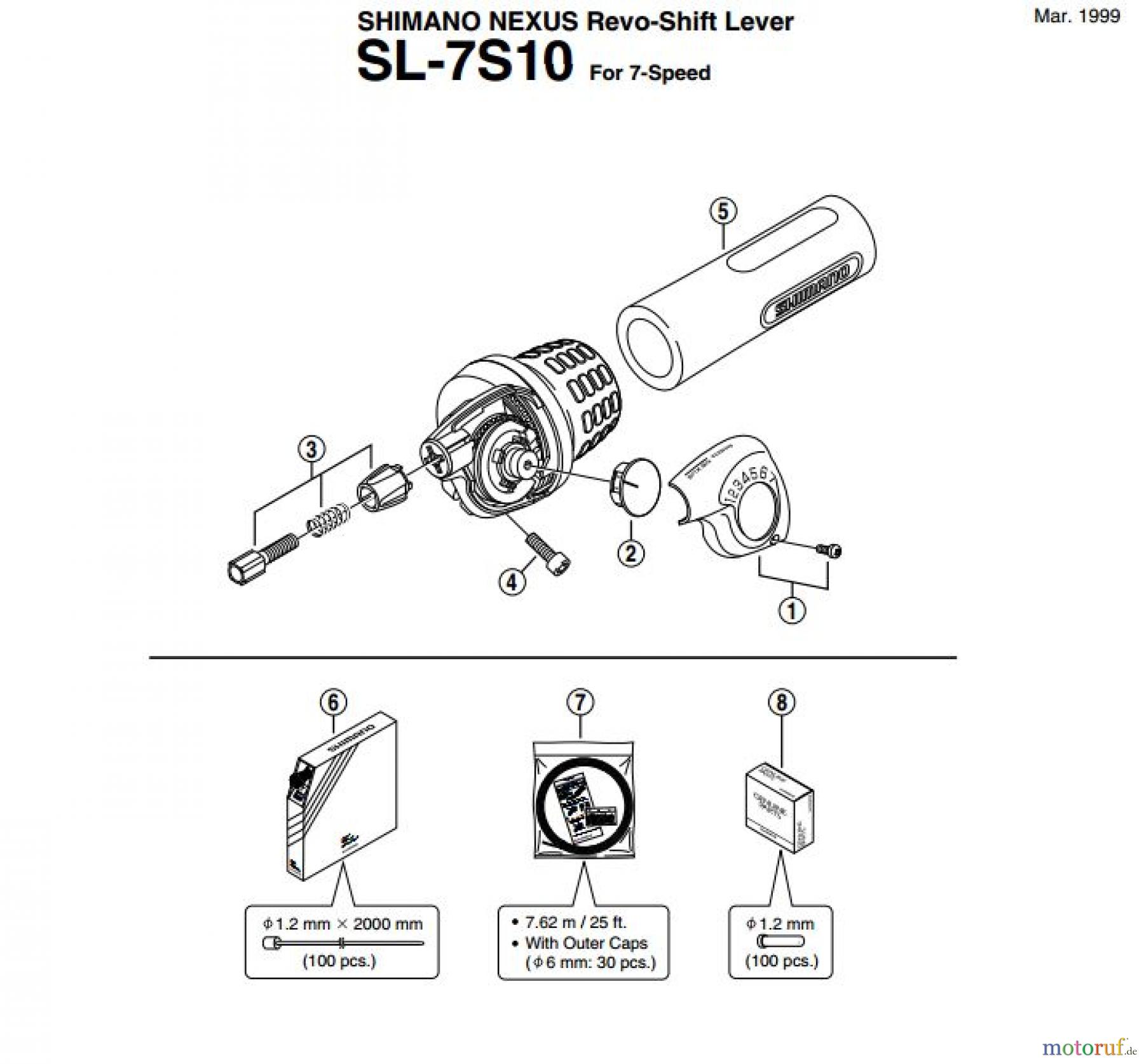  Shimano SL Shift Lever - Schalthebel SL-7S10 SHIMANO NEXUS Revo-Shift Lever