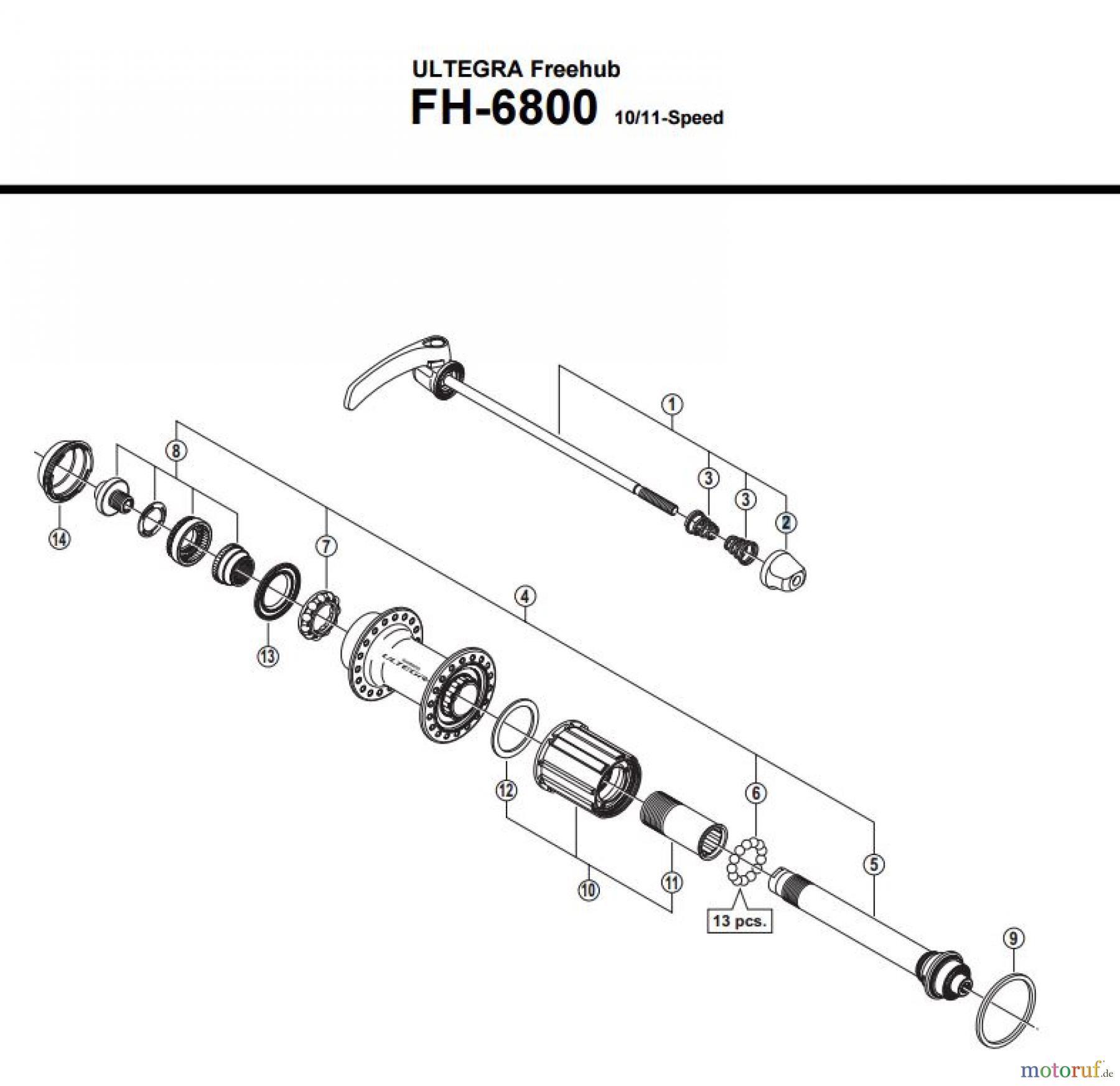  Shimano FH Free Hub - Freilaufnabe FH-6800  ULTEGRA Kassettennabe 10/11-fach