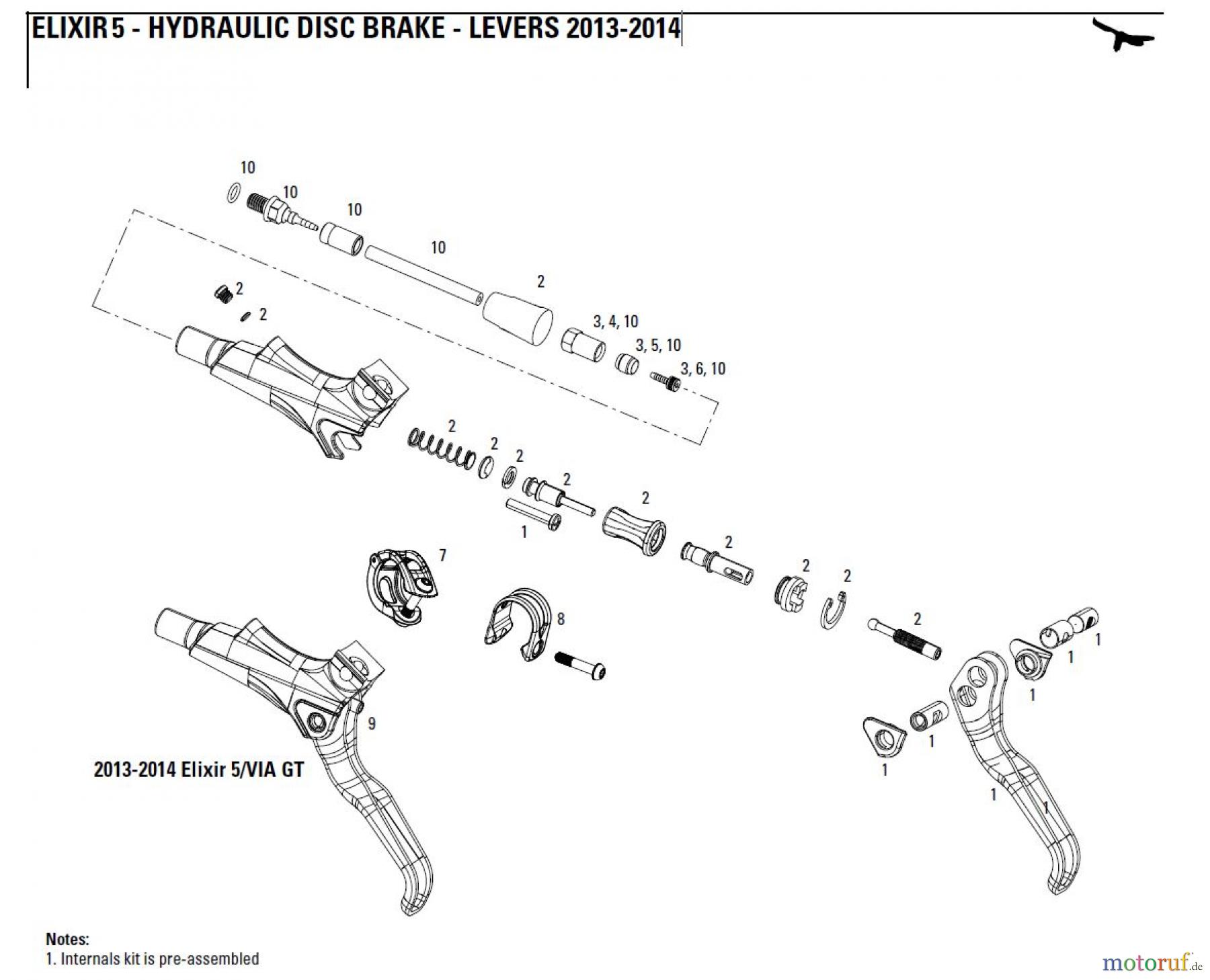  Sram avid HYDRAULIC DISC BRAKE - LEVERS ELIXIR 5 - HYDRAULIC DISC BRAKE - LEVERS 2013-2014