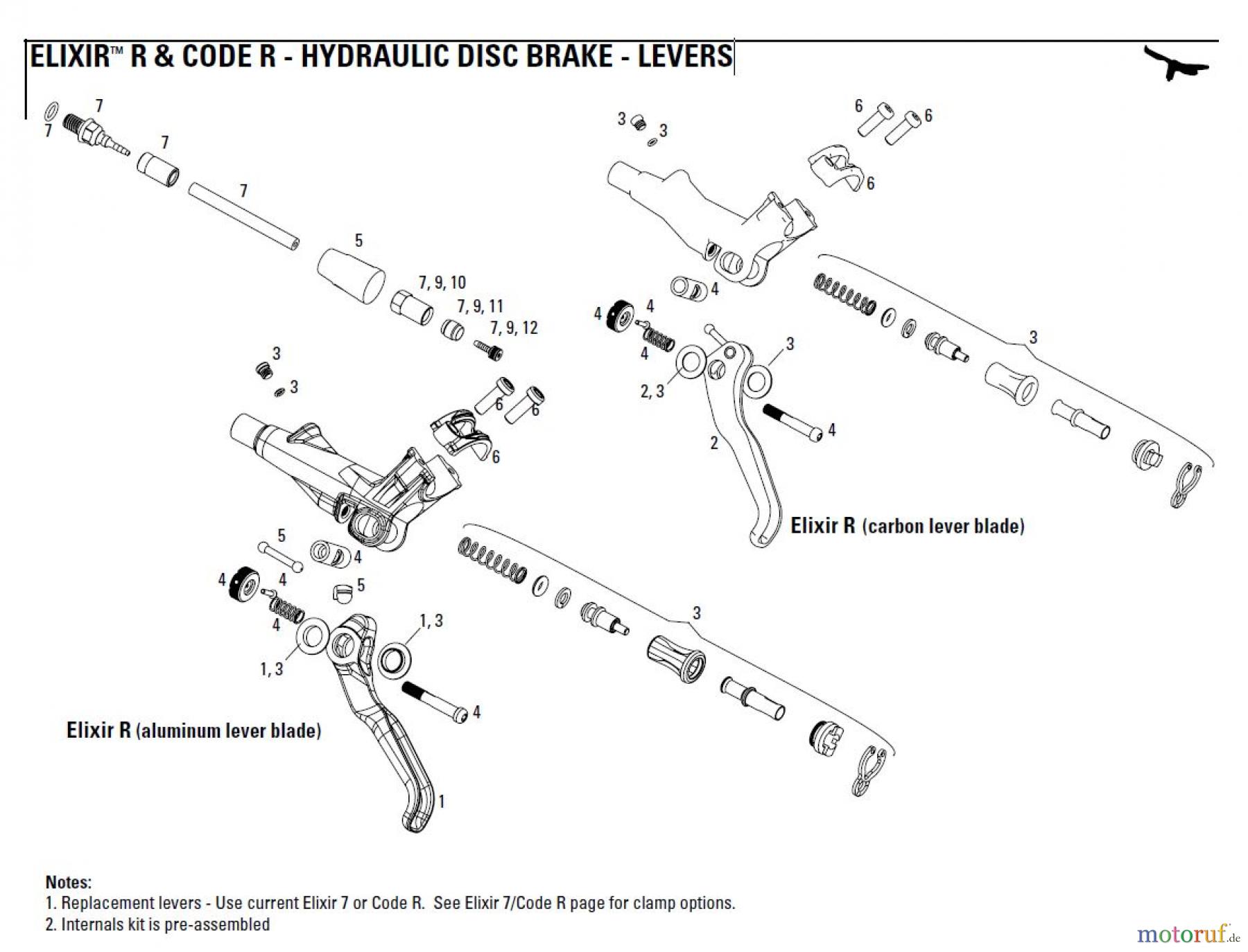  Sram avid HYDRAULIC DISC BRAKE - LEVERS ELIXIR™ R & CODE R - HYDRAULIC DISC BRAKE - LEVERS