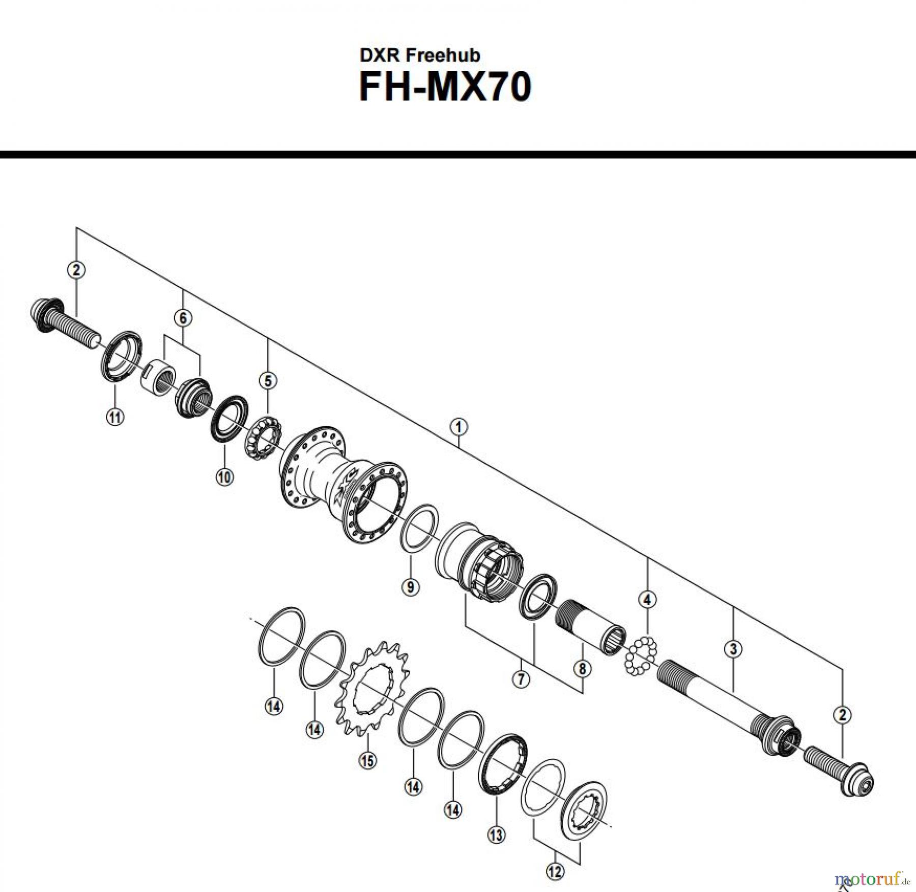  Shimano FH Free Hub - Freilaufnabe FH-MX70 -2658