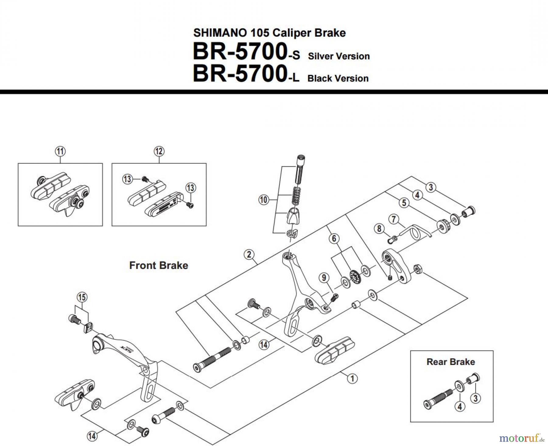  Shimano BR Brake - Bremse BR-5700 -3015 SHIMANO 105 Caliper Brake