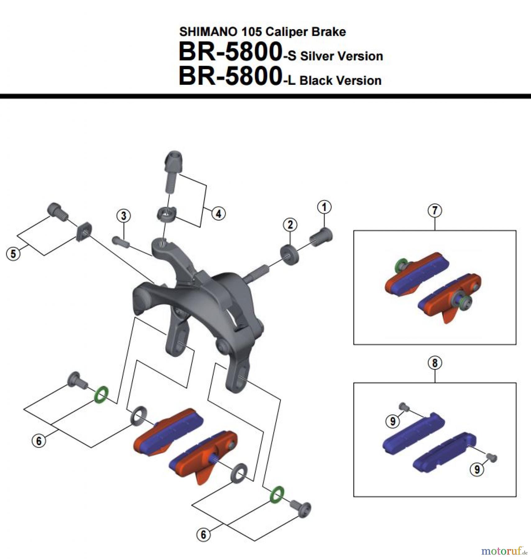  Shimano BR Brake - Bremse BR-5800 -3716 SHIMANO 105 Caliper Brake