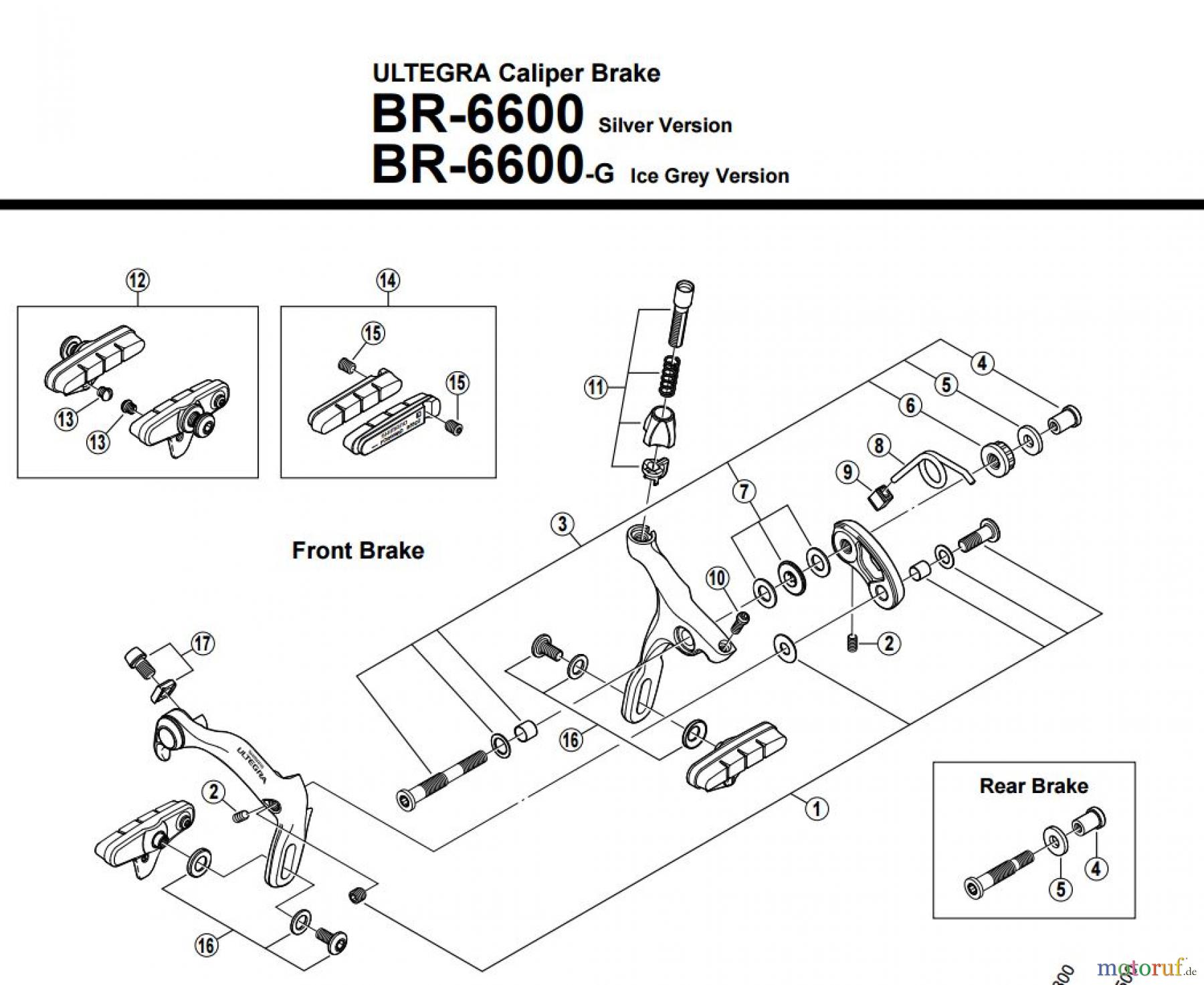  Shimano BR Brake - Bremse BR-6600 ULTEGRA Caliper Brak