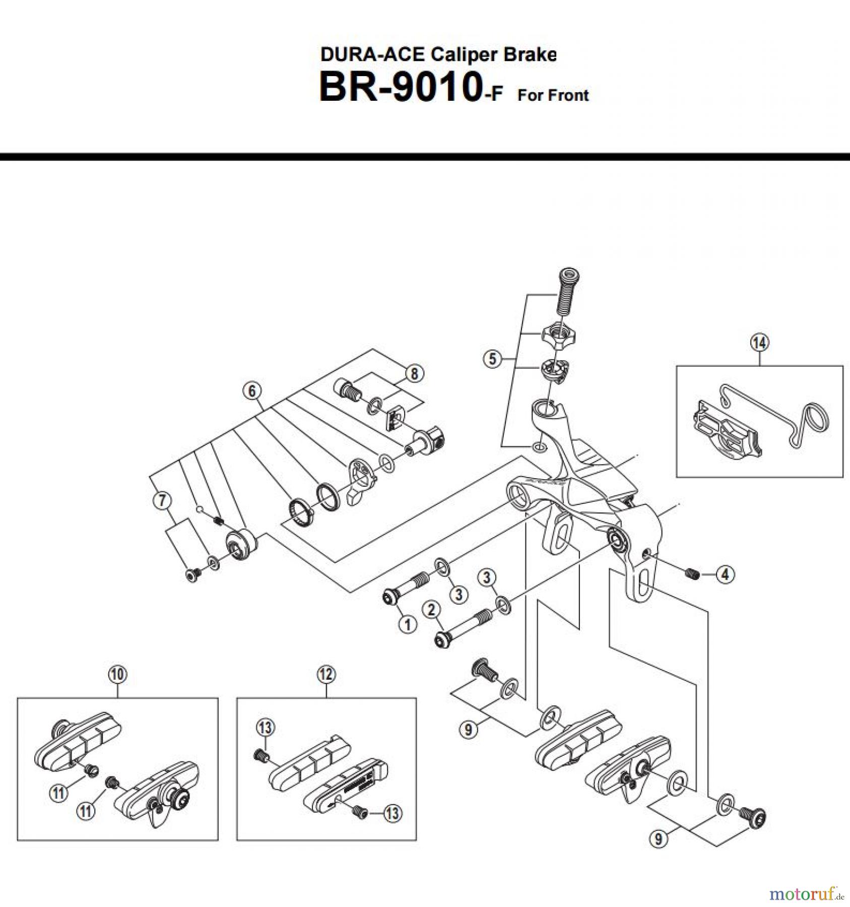  Shimano BR Brake - Bremse BR-9010-F -3461A DURA-ACE Caliper Brake For Front