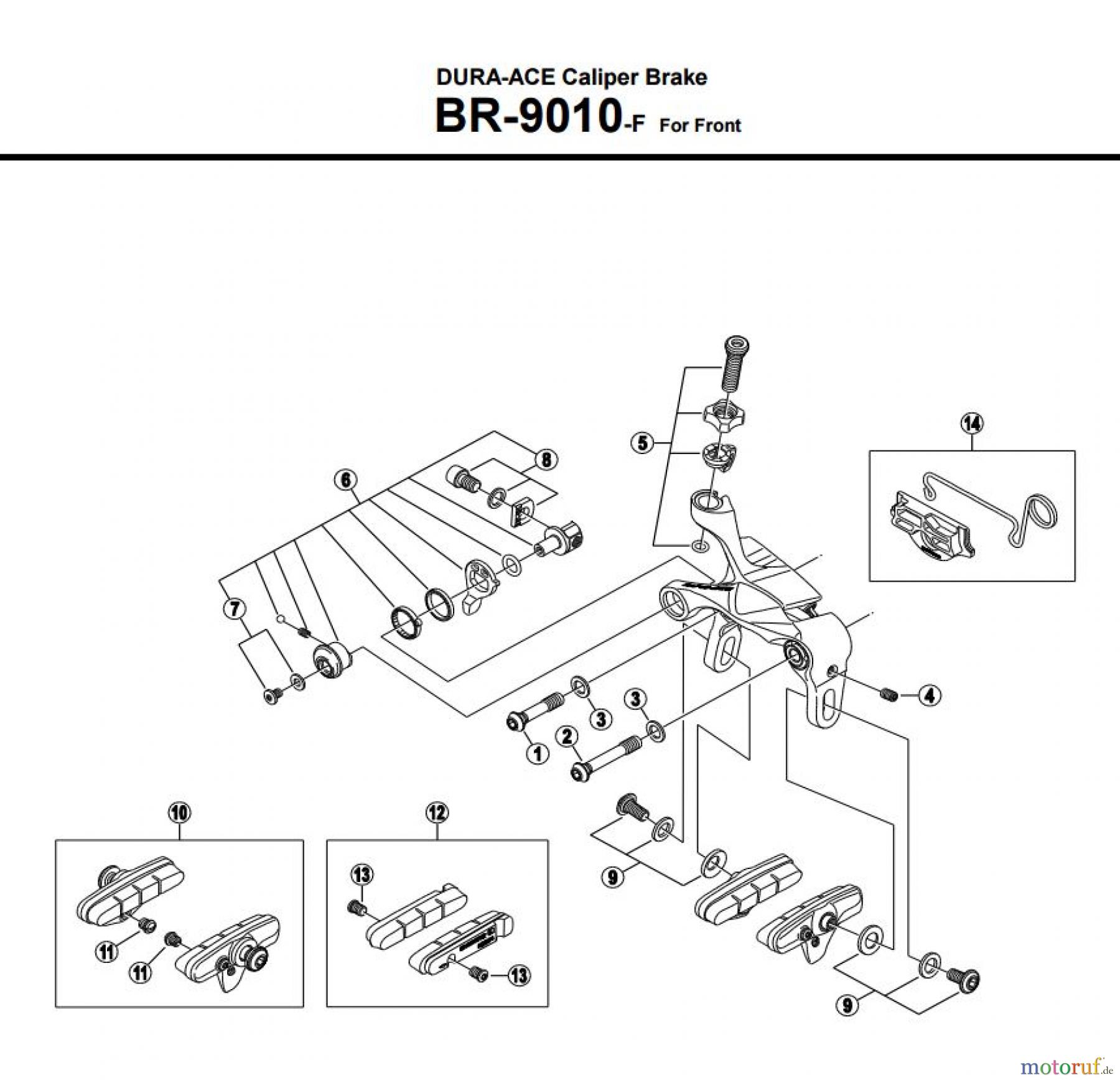  Shimano BR Brake - Bremse BR-9010-F -3461B DURA-ACE Caliper Brake For Front