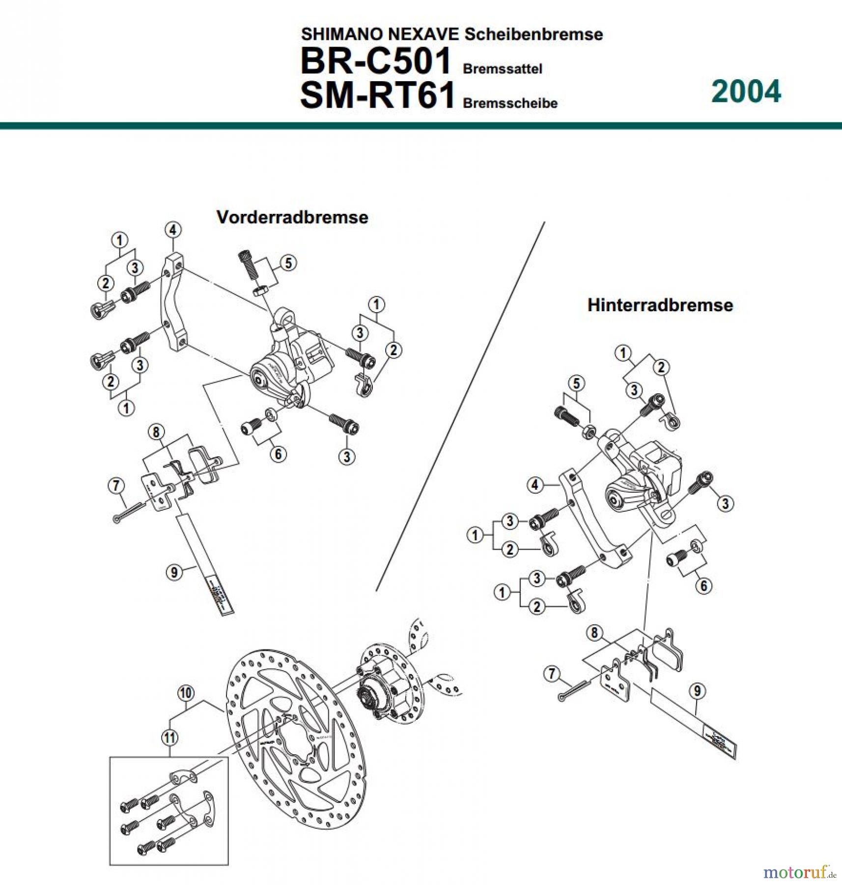  Shimano BR Brake - Bremse BR-C501 2004 SHIMANO NEXAVE Scheibenbremse