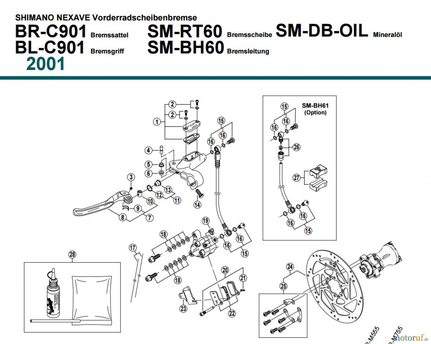  Shimano BR Brake - Bremse BR-C901-BL-C901-01 SHIMANO NEXAVE Vorderradscheibenbremse