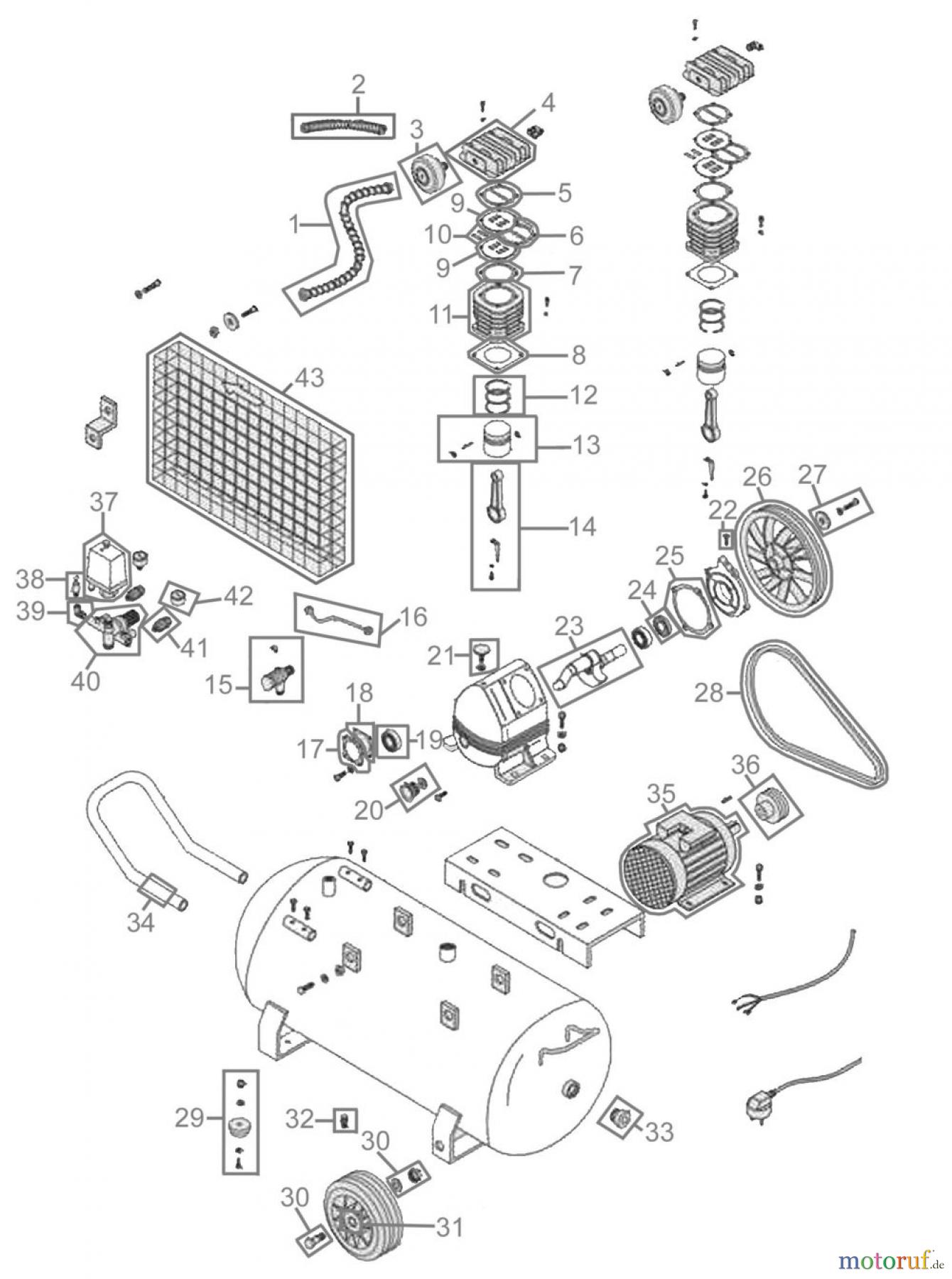  Güde Drucklufttechnik Kompressoren Ölgeschmiert bis 50l Kessel KOMPRESSOR 415/10/50 N - 50053 FSL50053-04  