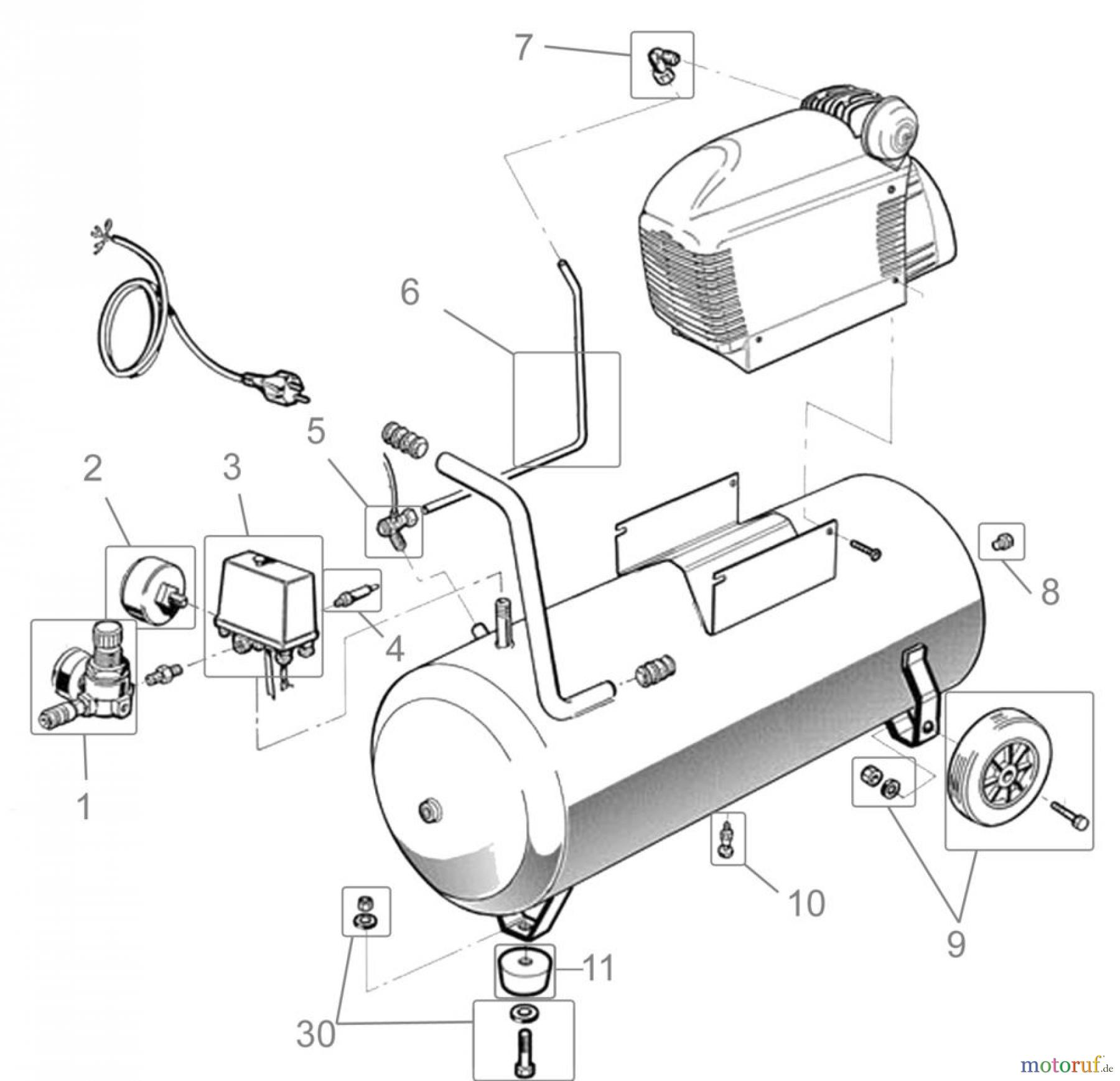  Güde Drucklufttechnik Kompressoren Ölgeschmiert bis 50l Kessel KOMPRESSOR 300/10/50 EU - 50054 FSL50054-09  Seite 1