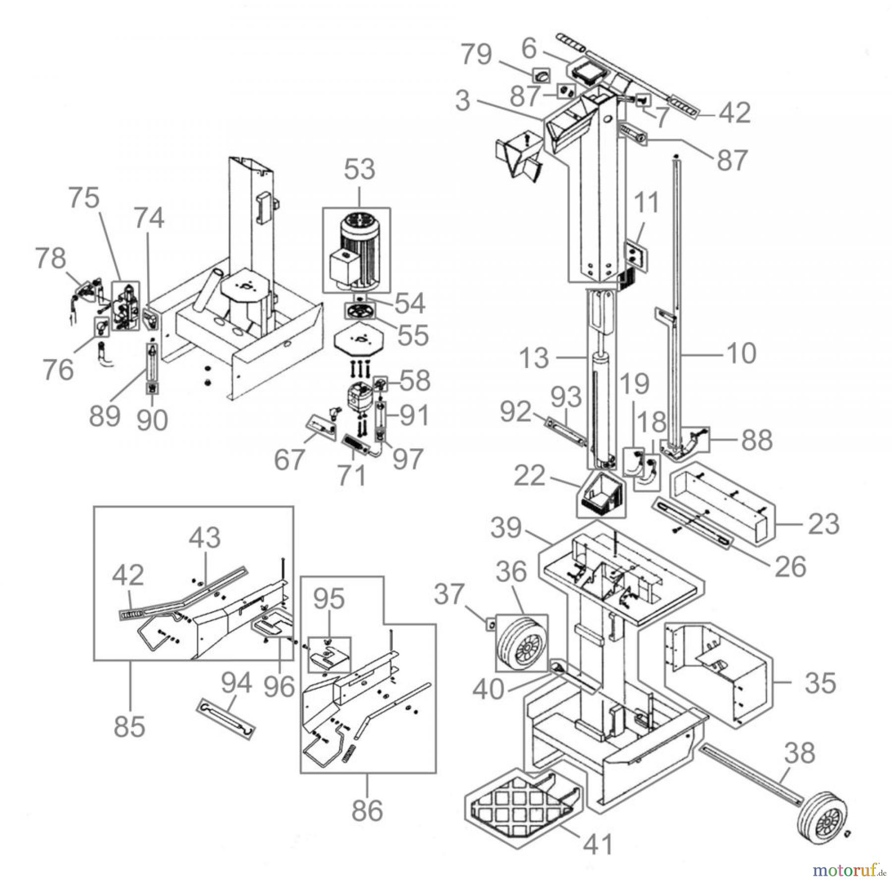  Güde Brennholzbearbeitung Holzspalter bis 7 t Spaltdruck HOLZSPALTER DHH 1050/6 TC - 01959 FSL01959-03  