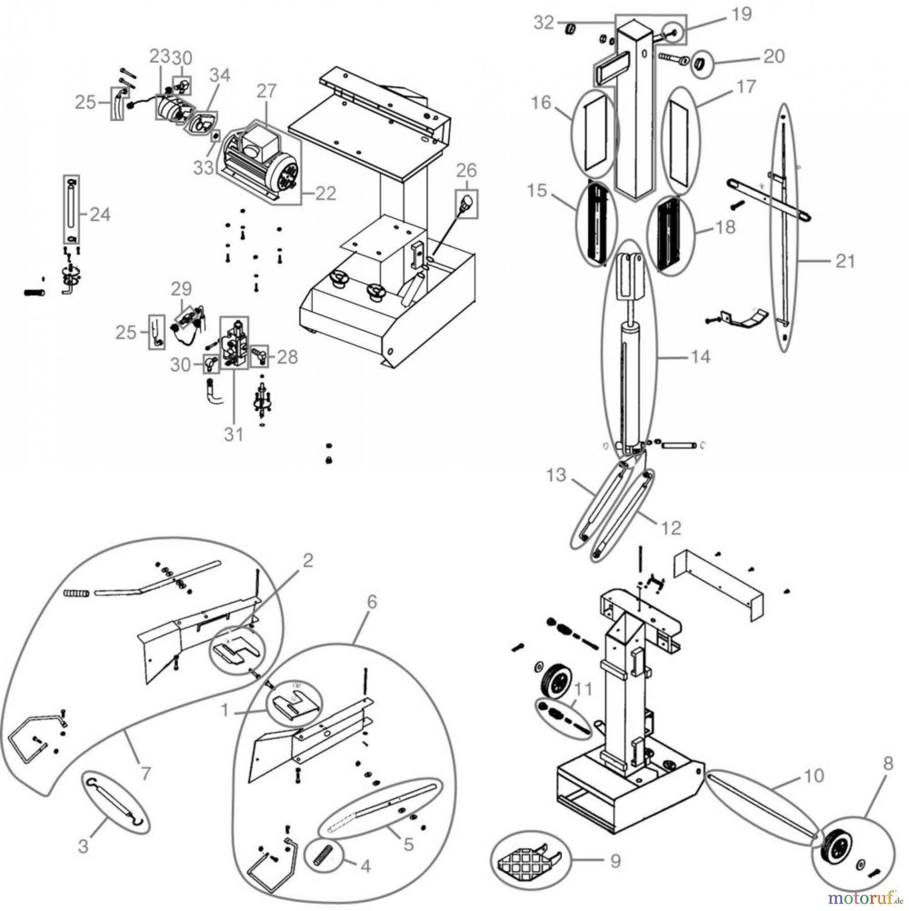  Güde Brennholzbearbeitung Holzspalter bis 7 t Spaltdruck HOLZSPALTER DHH 1050/5,3 TE - 01982 FSL01982-02  