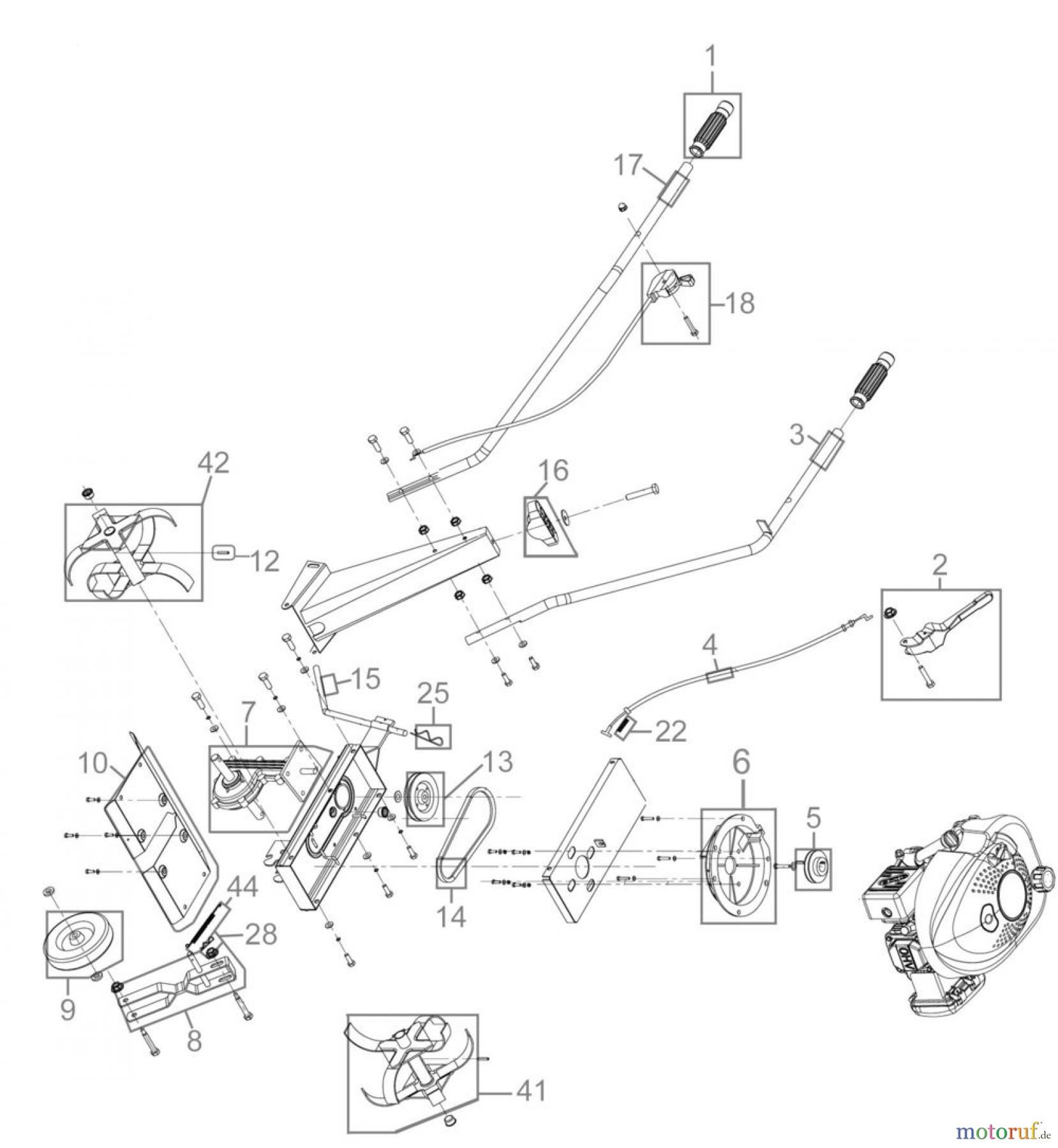  Güde Gartentechnik Gartenfräsen Benzin-Fräsen GARTENFRÄSE GF 380 - 94365 FSL94365-03  Seite 1