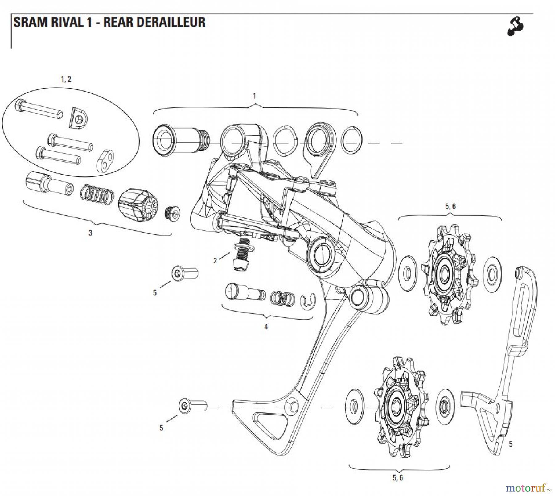  Sram Sram SRAM RIVAL 1 - REAR DERAILLEUR