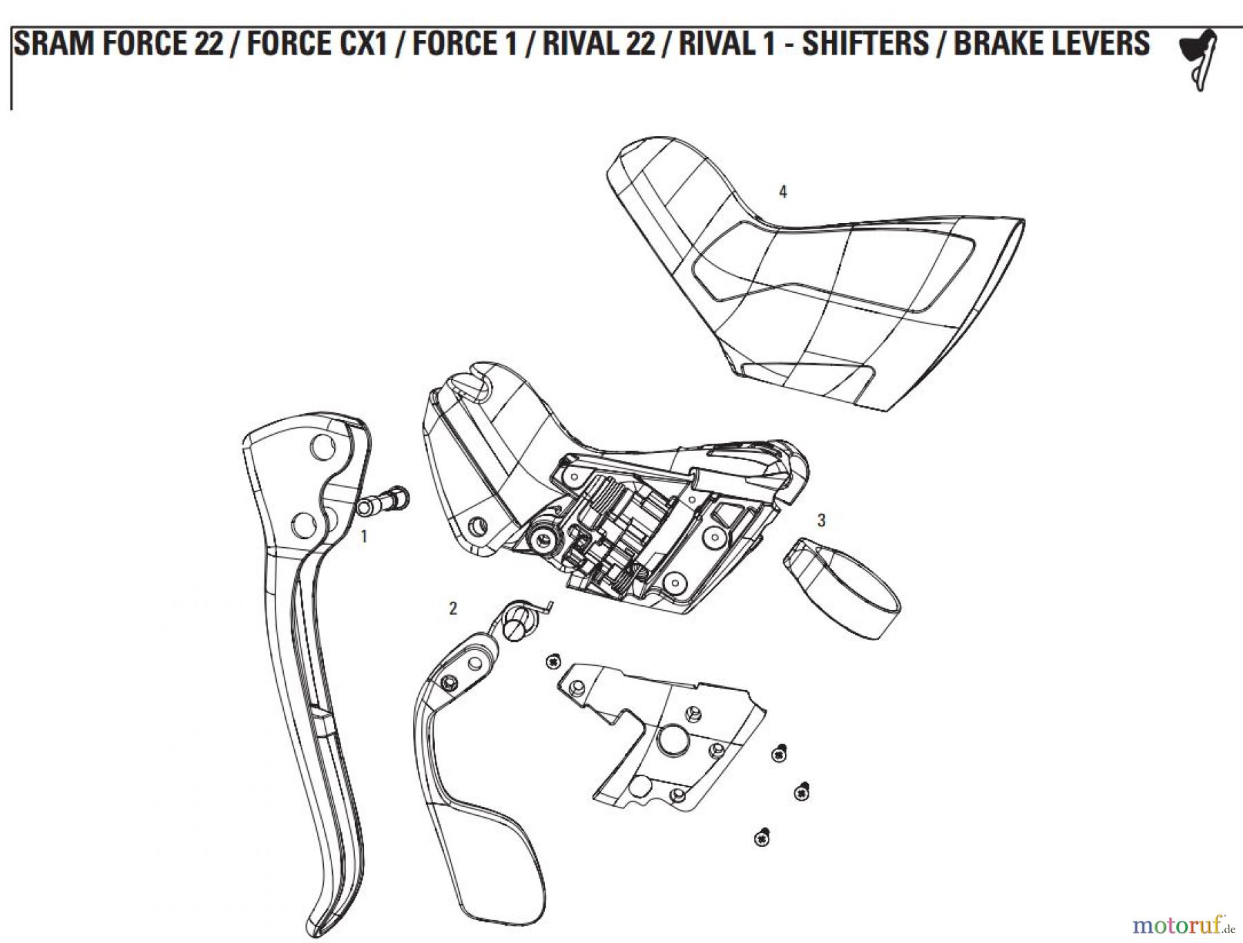  Sram Sram SRAM FORCE 22 / FORCE CX1 / FORCE 1 / RIVAL 22 / RIVAL 1 - SHIFTERS / BRAKE LEVERS