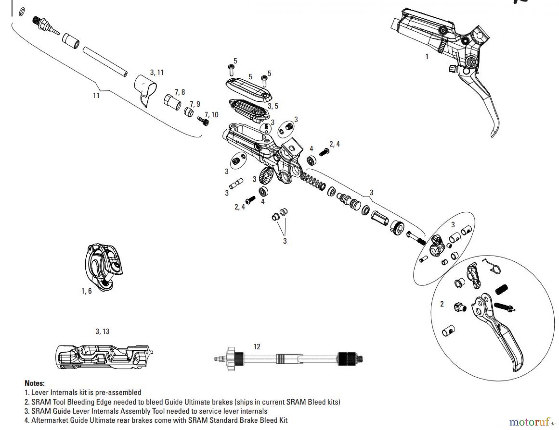  Sram Sram GUIDE ULTIMATE - HYDRAULIC DISC BRAKE - LEVERS