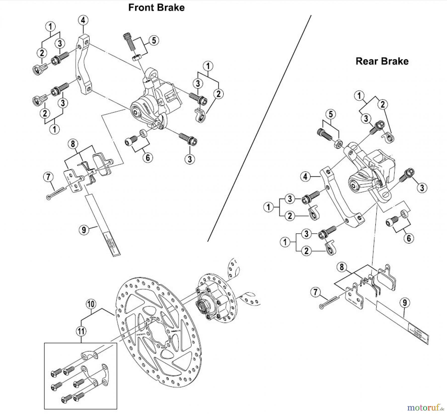  Shimano BR Brake - Bremse BR-M475-2179A Disc Brake Rear and Front