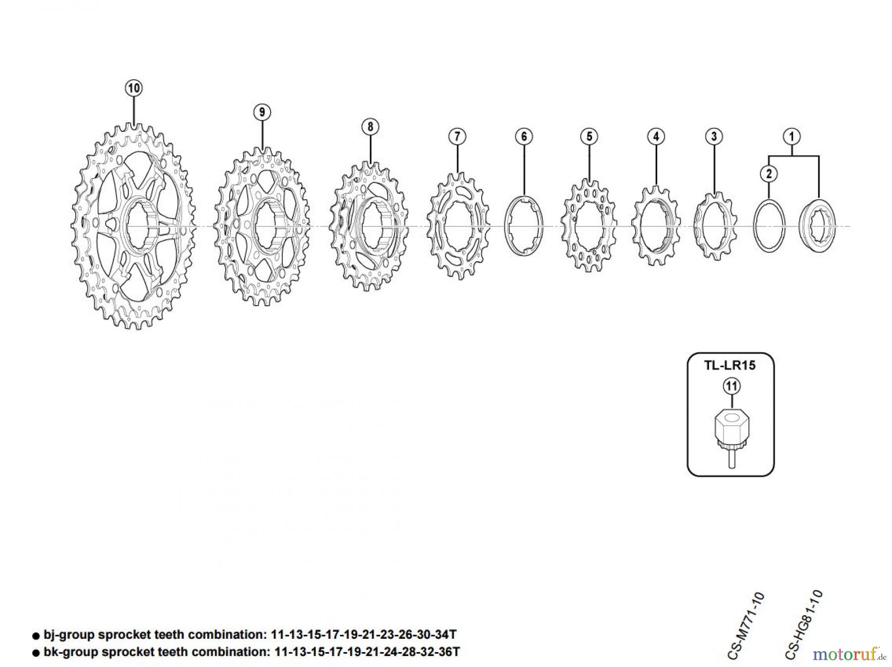  Shimano CS Cassette / Zahnkranz CS-M980 XTR Kassette Sprocket (10-fach)