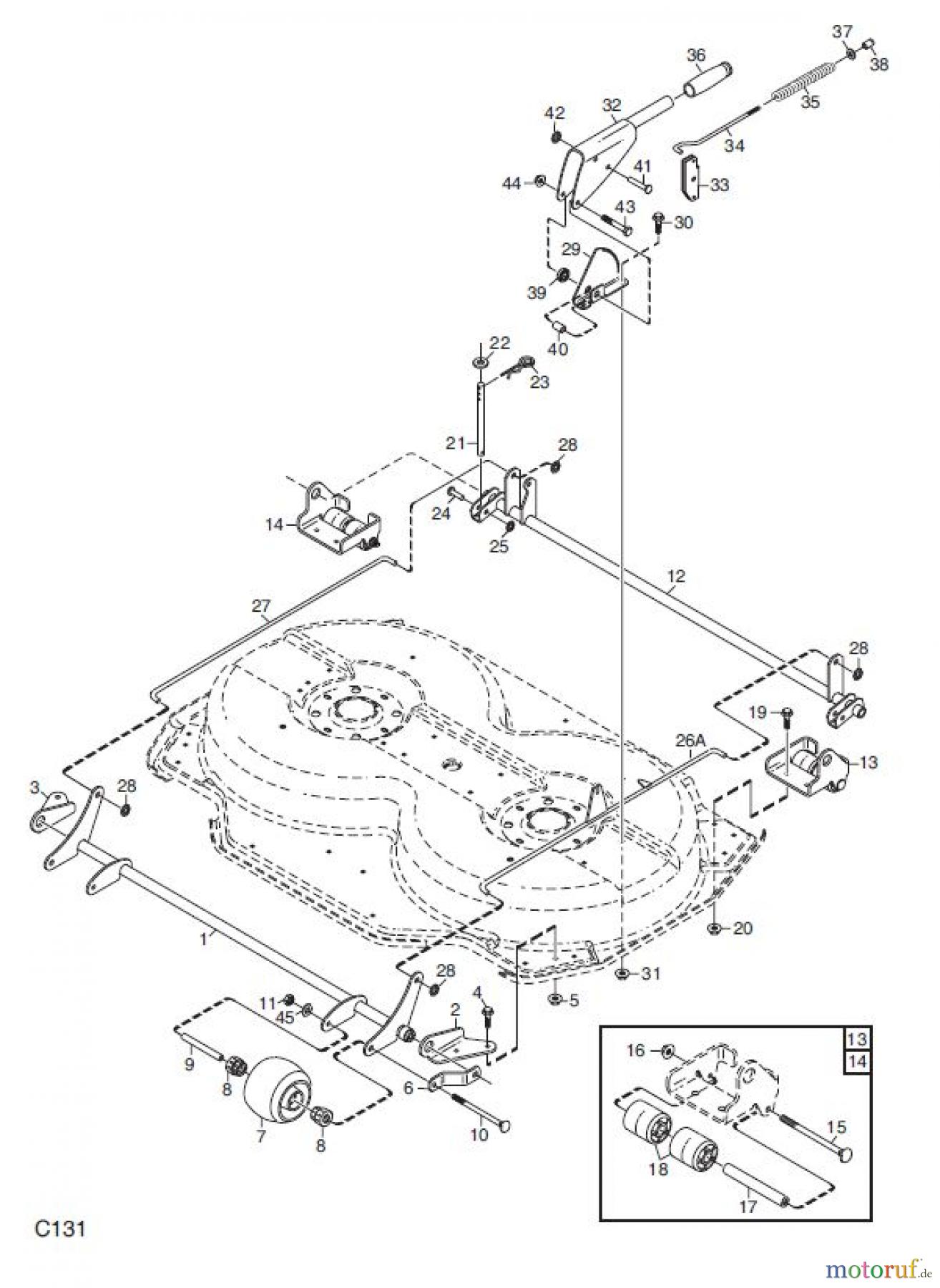  Global Garden Products GGP Frontmäher XM_Series 2008 XM MÄHWERK 105C REGULIERUNGEN