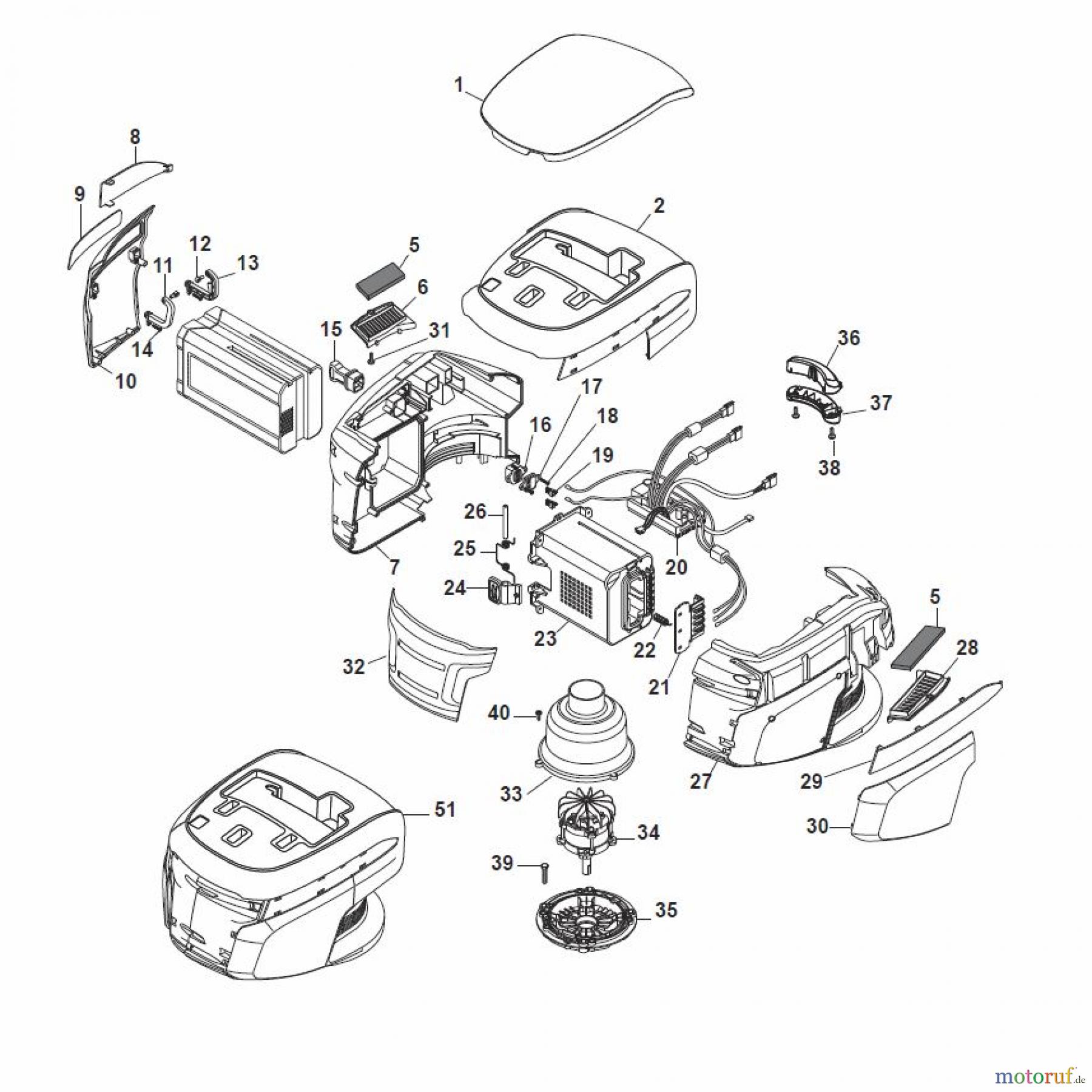  Global Garden Products GGP Rasenmäher Akku 2017 Mit Antrieb CRL-CSL 480 S Li 80 - CRL-CSL 480 SQ Li 80 Battery Motor Ass.y 