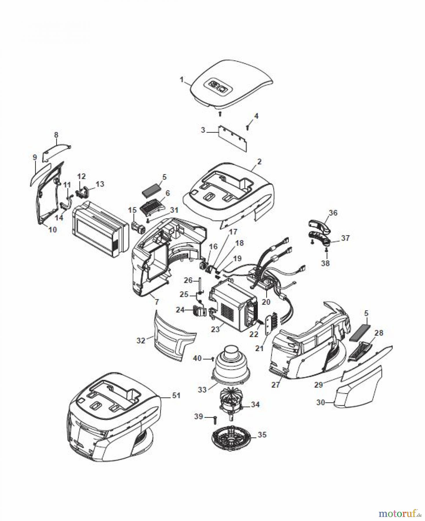  Global Garden Products GGP Rasenmäher Akku 2017 Mit Antrieb MP1 500 S Li 80 Battery Motor Ass.y