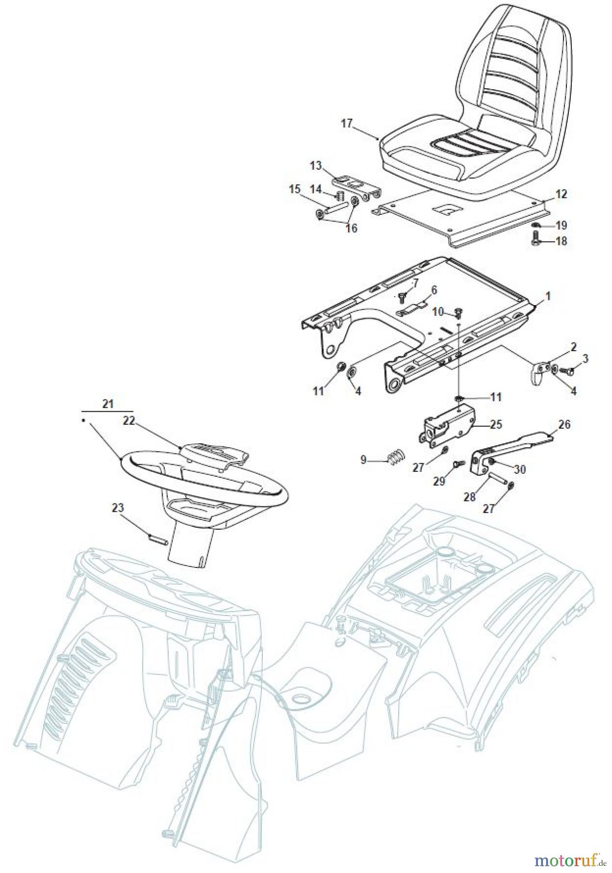  Global Garden Products GGP Aufsitzmäher Sammler Cellecting Pro 2017 THS 102 Hydro Seat & Steering Wheel