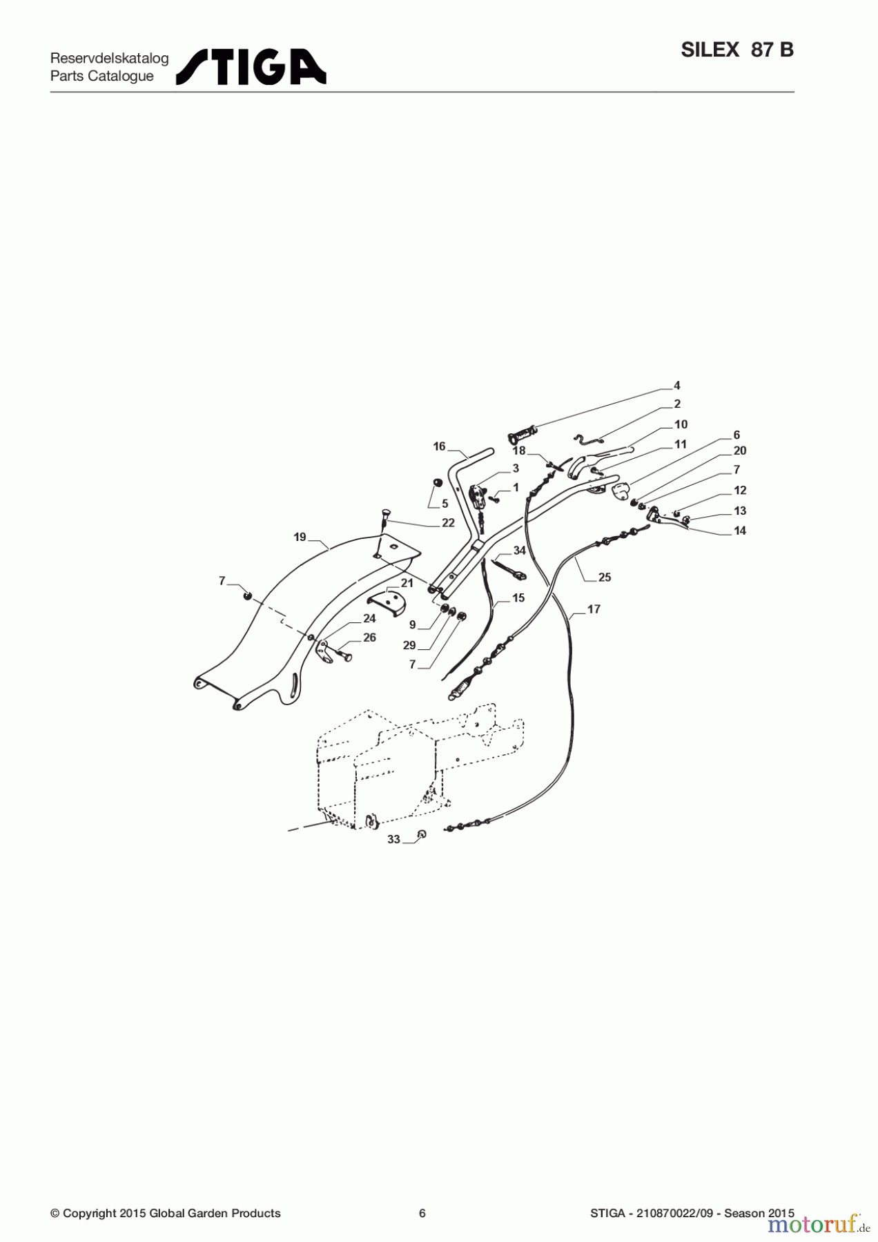  Stiga Motorhacken Baujahr 2017 Benzin Silex 87 B 210870022/09 - Season 2017 Handle