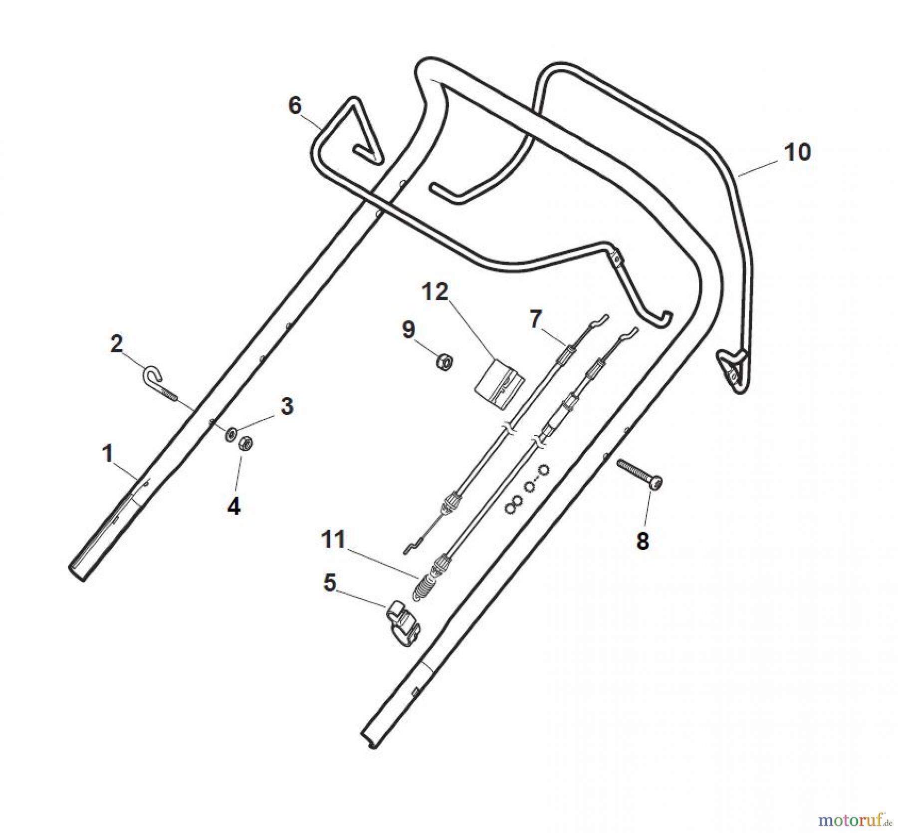  Global Garden Products GGP Rasenmäher Benzin Mit Antrieb 2017 ES 534 TR Handle, Upper Part