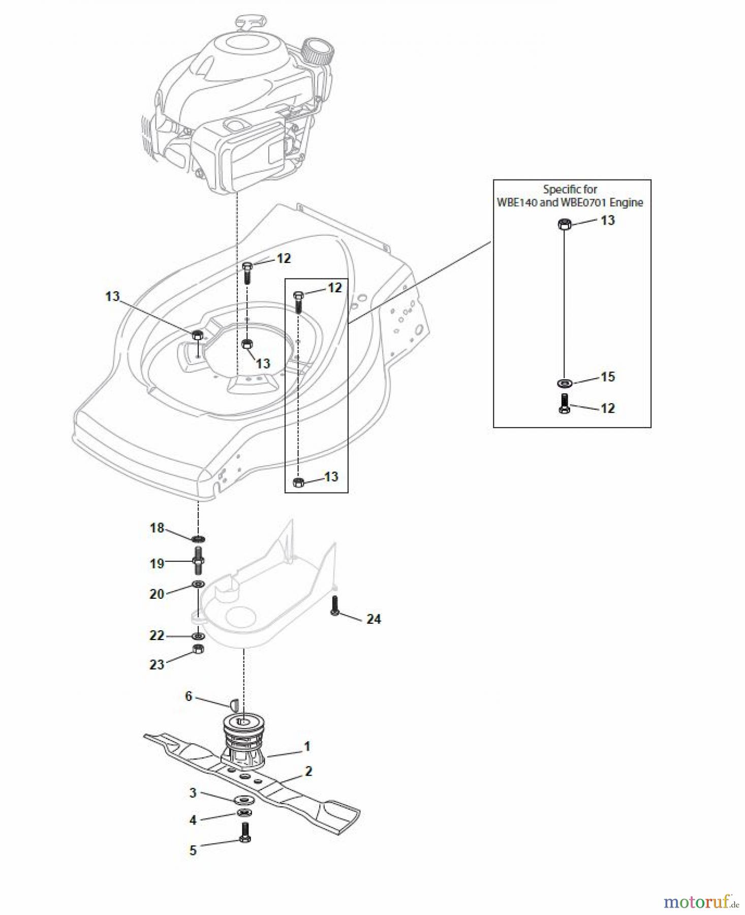  Global Garden Products GGP Rasenmäher Baujahr 2017 Benzin Mit Antrieb 2017 ESL 464 TR Blade and Hub for GGP 100cc Engine