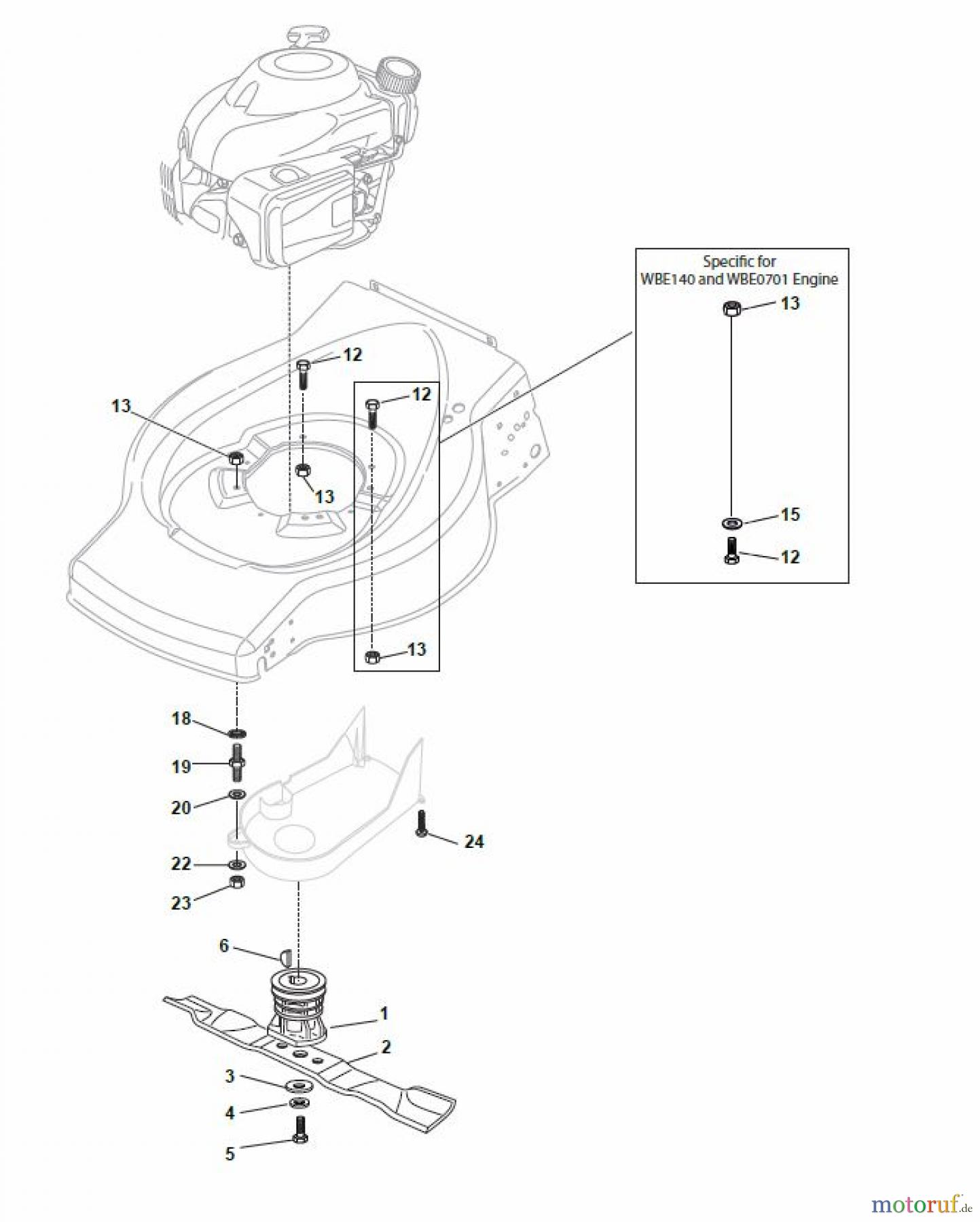  Global Garden Products GGP Rasenmäher Baujahr 2017 Benzin Mit Antrieb 2017 ESL 534 TR Blade and Hub for GGP 100cc Engine