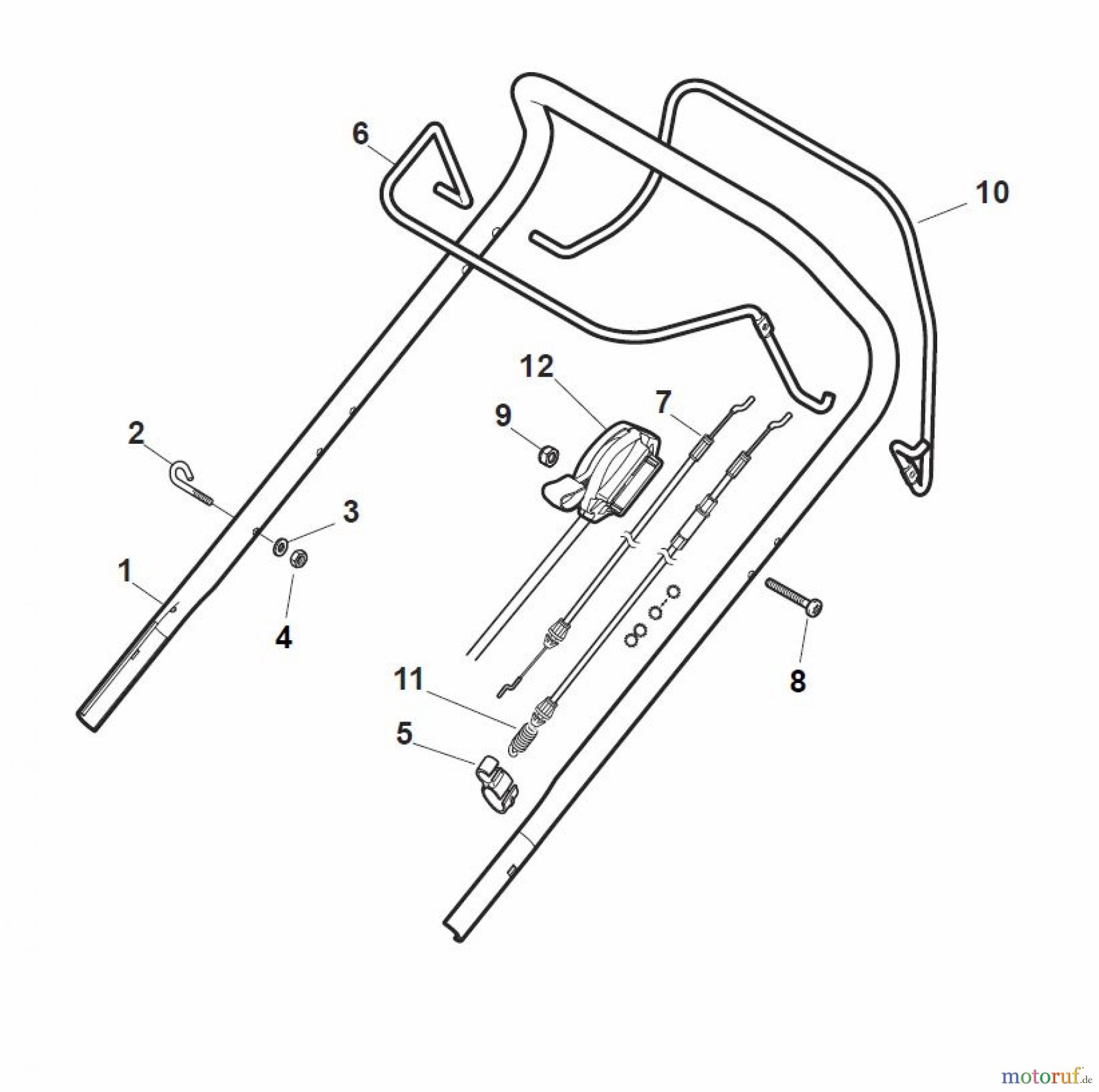  Global Garden Products GGP Rasenmäher Baujahr 2017 Benzin Mit Antrieb 2017 MCS 474 TRQ Handle, Upper Part